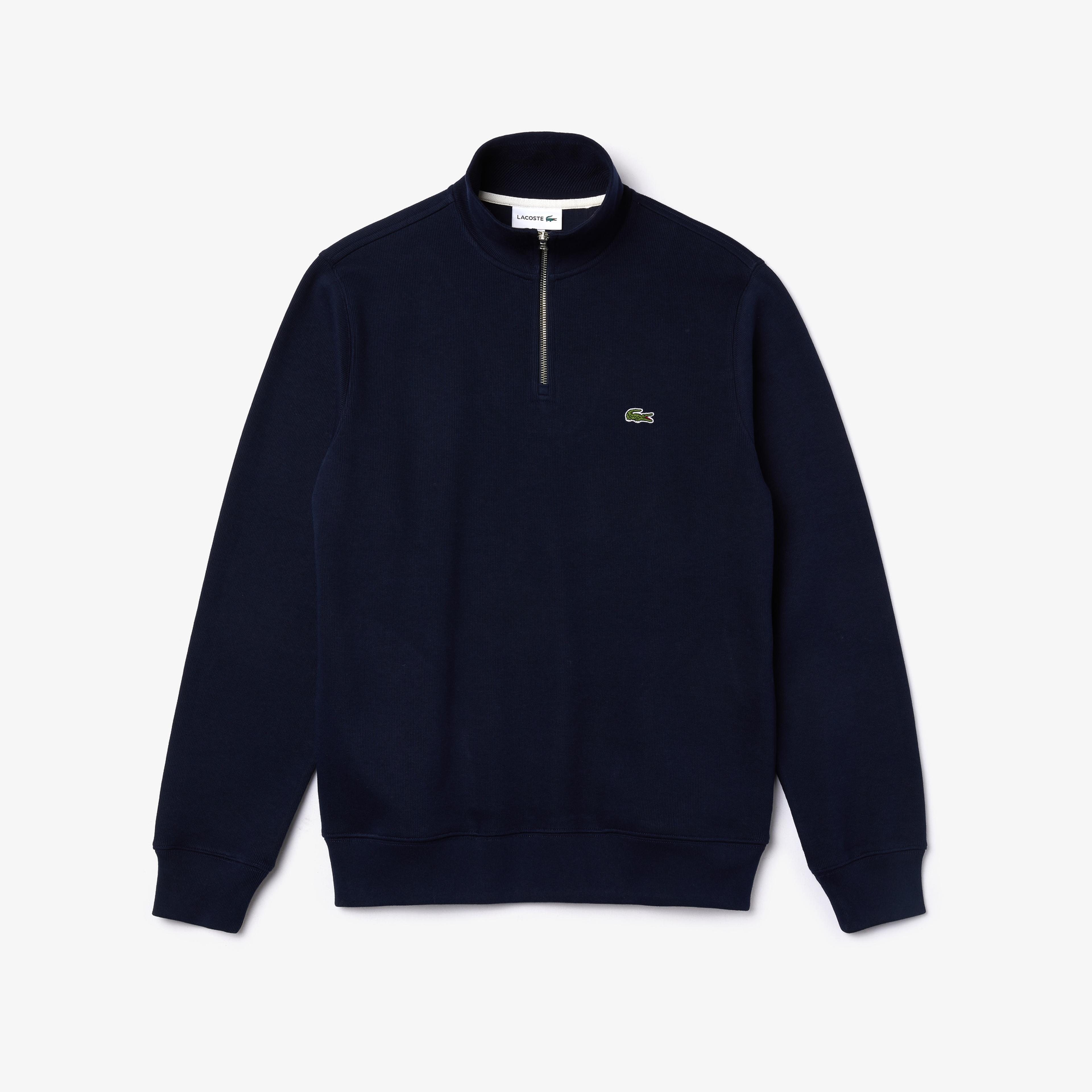 Lacoste Erkek Classic Fit Yarım Fermuarlı Lacivert Sweatshirt