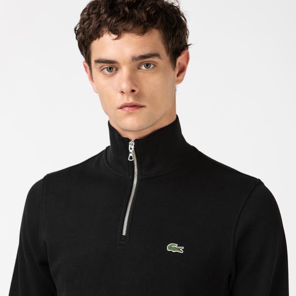 Lacoste Erkek Classic Fit Fermuarlı Siyah Sweatshirt_4