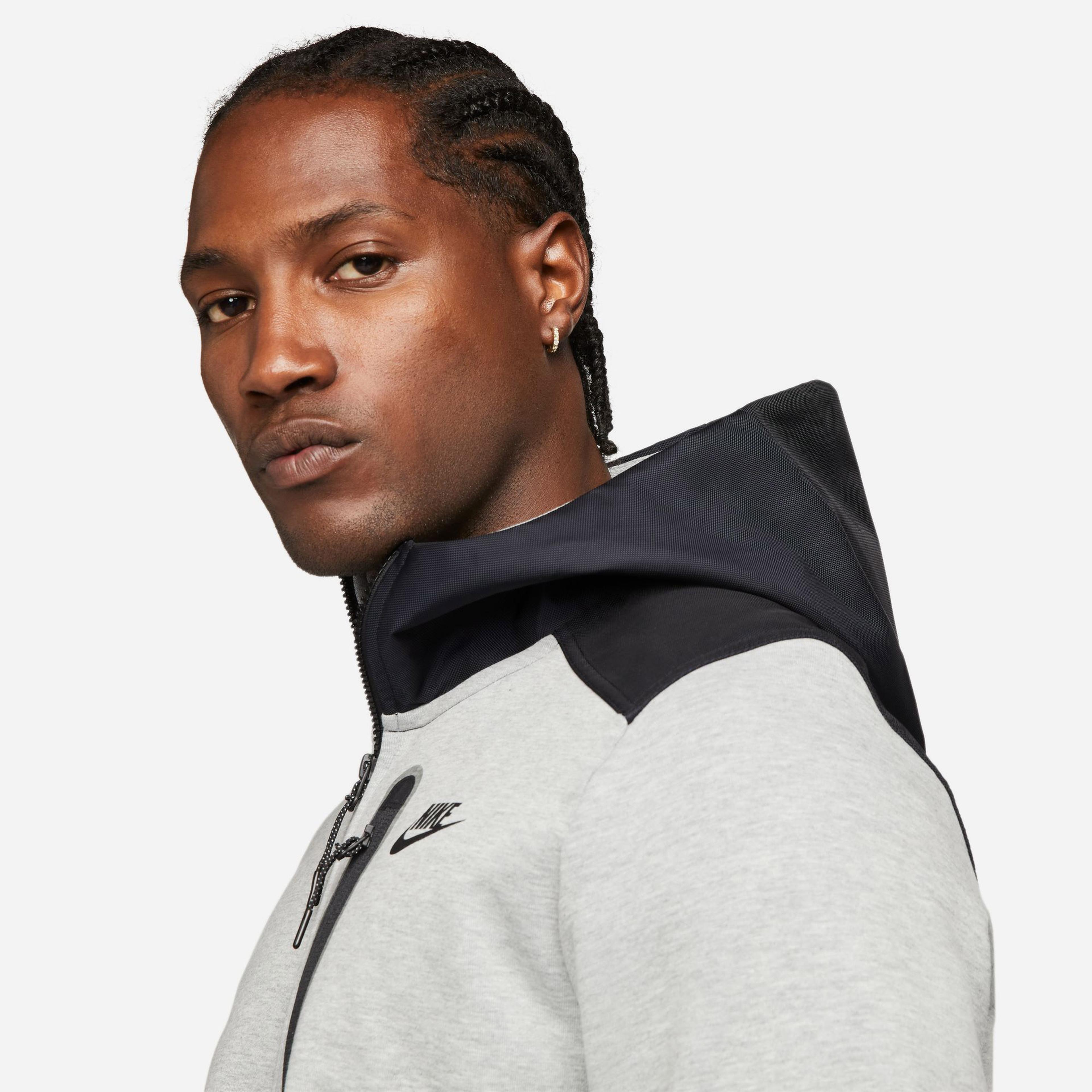 Nike Tech Fleece Overlay Erkek Gri Eşofman Üstü
