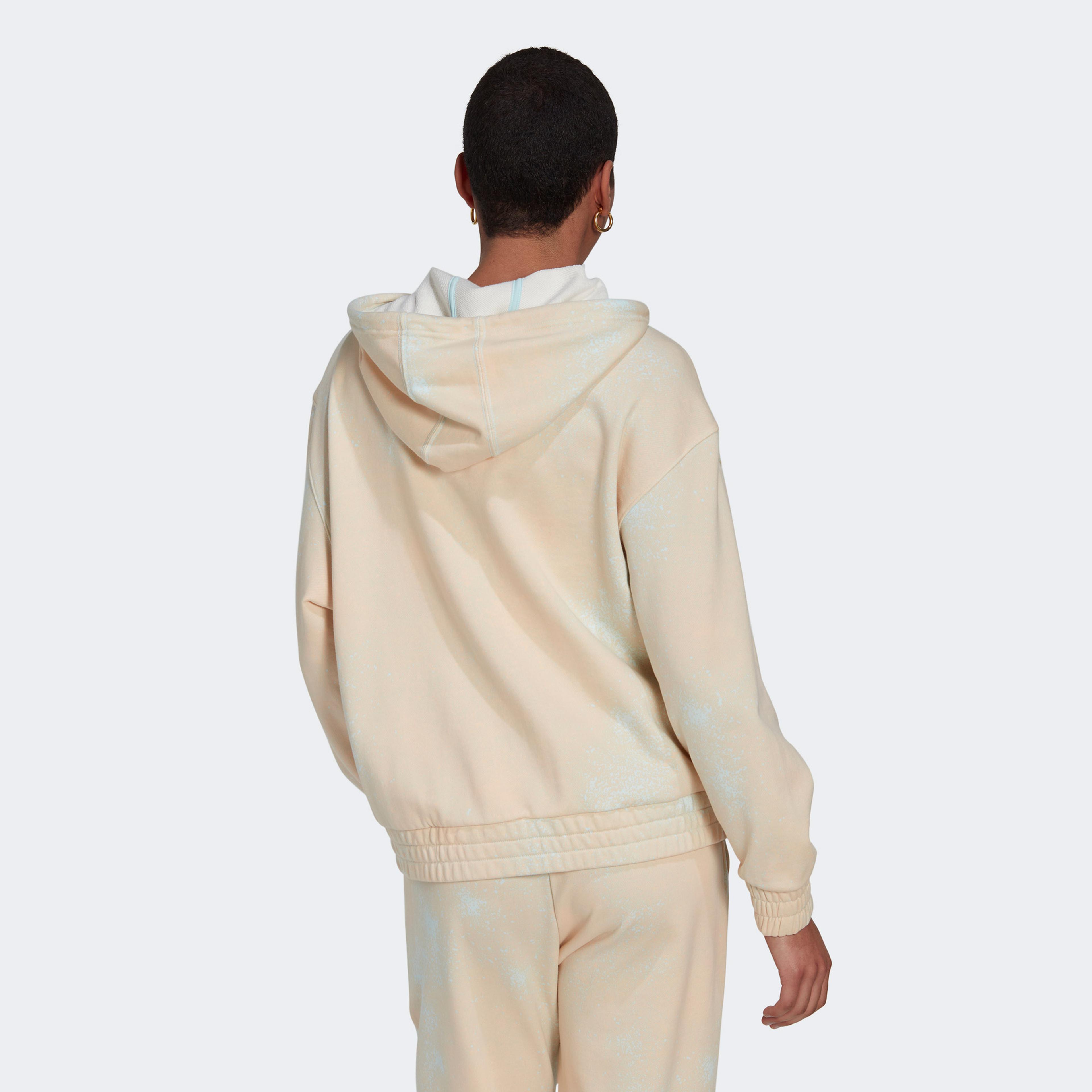 adidas Allover Print Full Zip Hoodie Kadın Mavi Sweatshirt