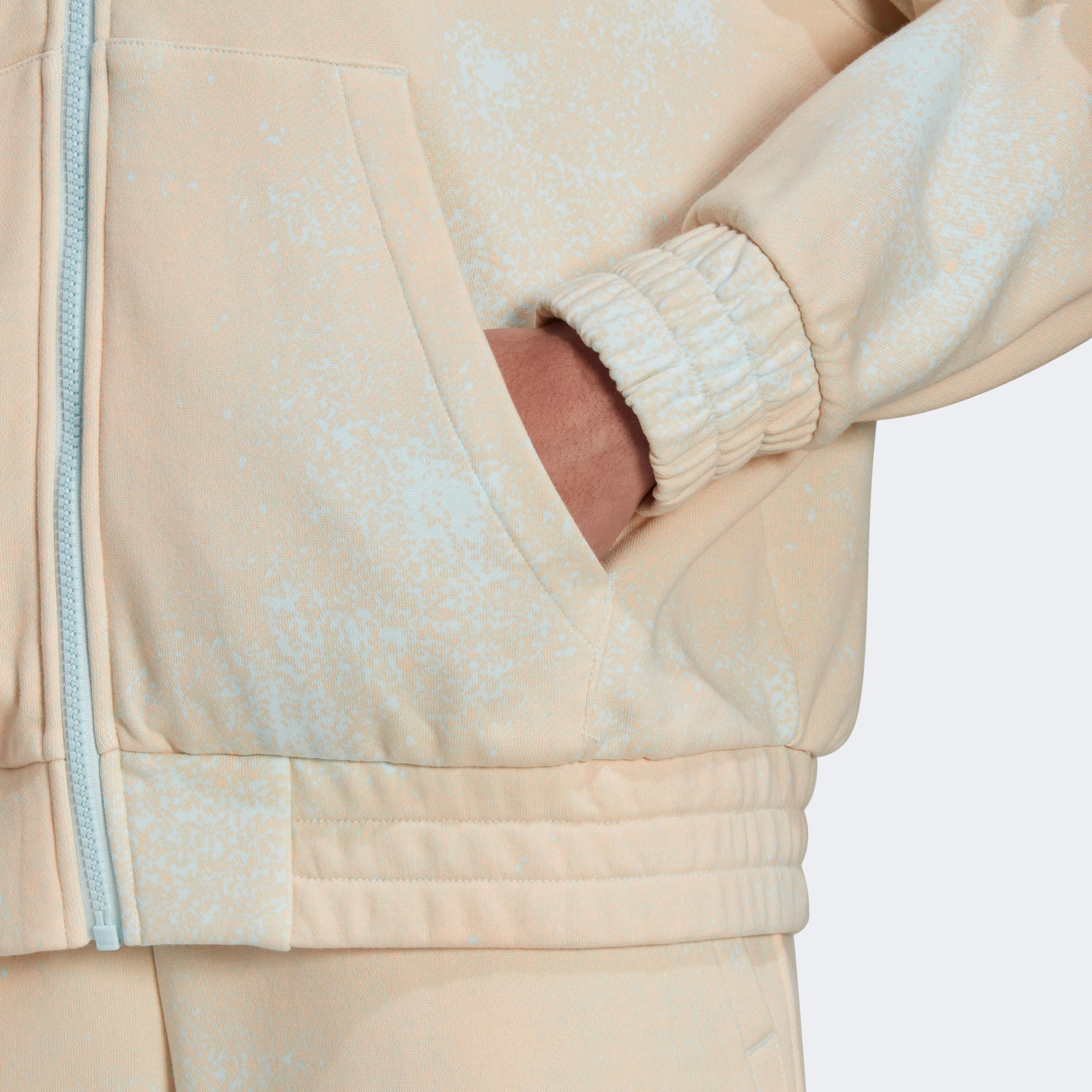 adidas Allover Print Full Zip Hoodie Kadın Mavi Sweatshirt