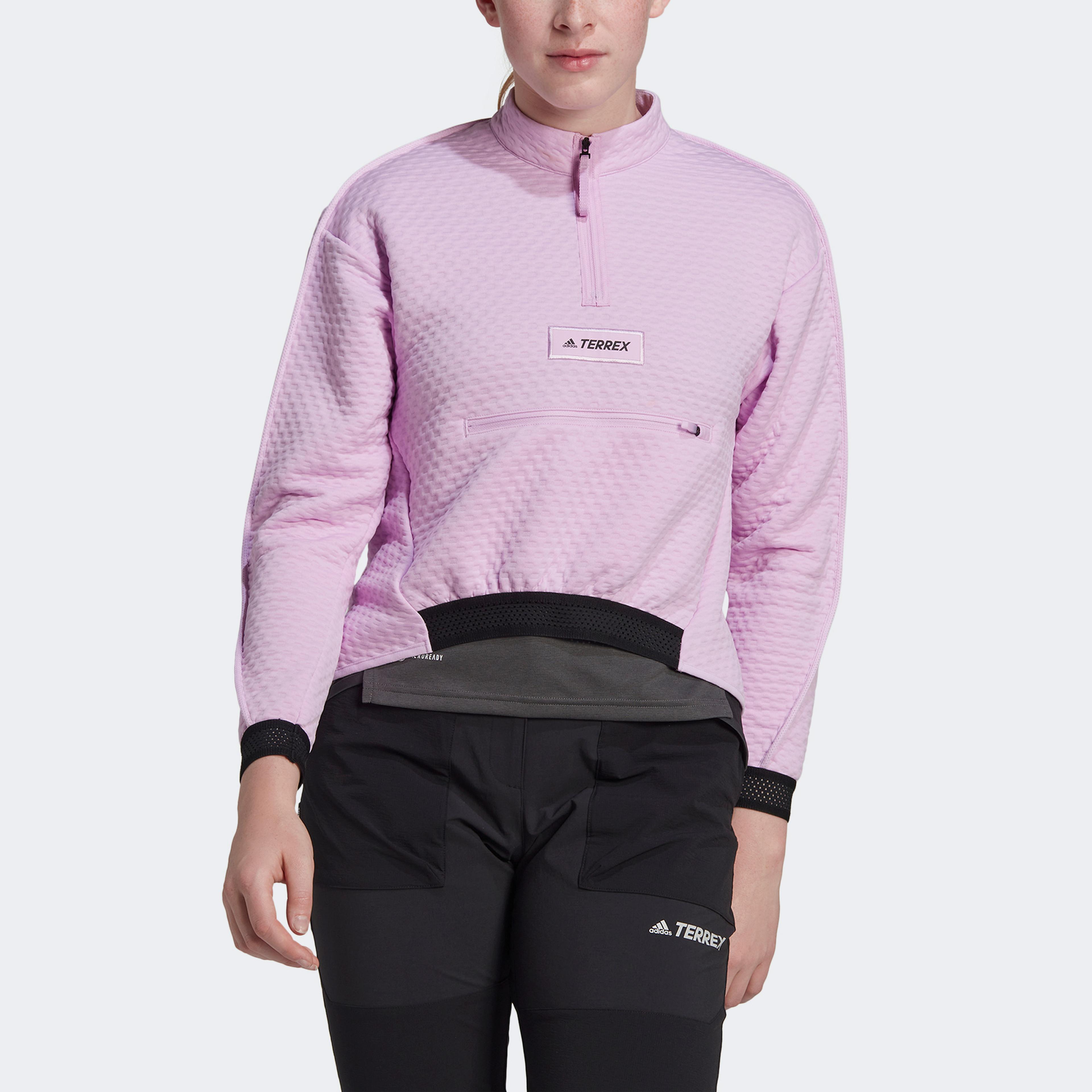 adidas Terrex Hike 1/2 Zip Fleece Kadın Lila Sweatshirt