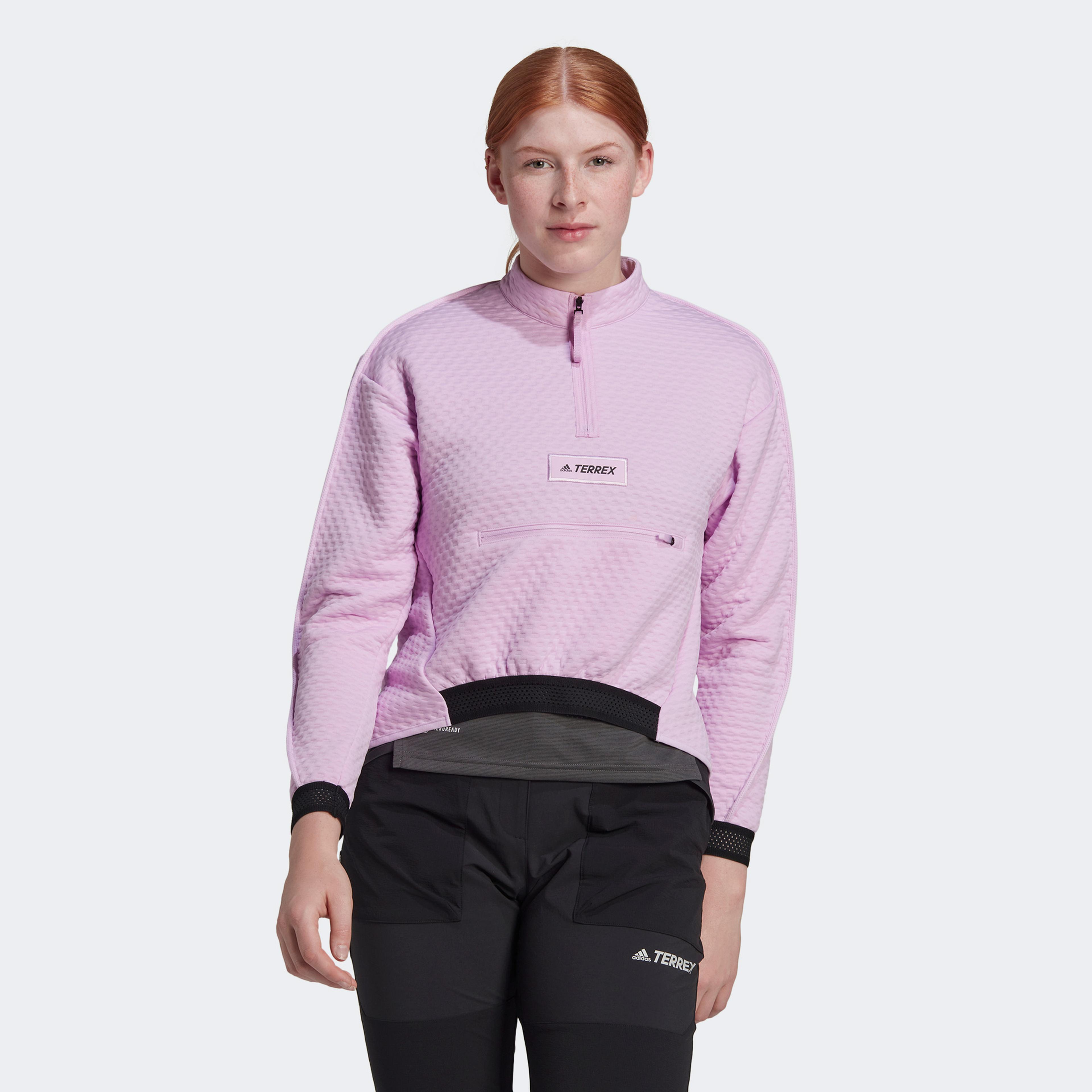 adidas Terrex Hike 1/2 Zip Fleece Kadın Lila Sweatshirt