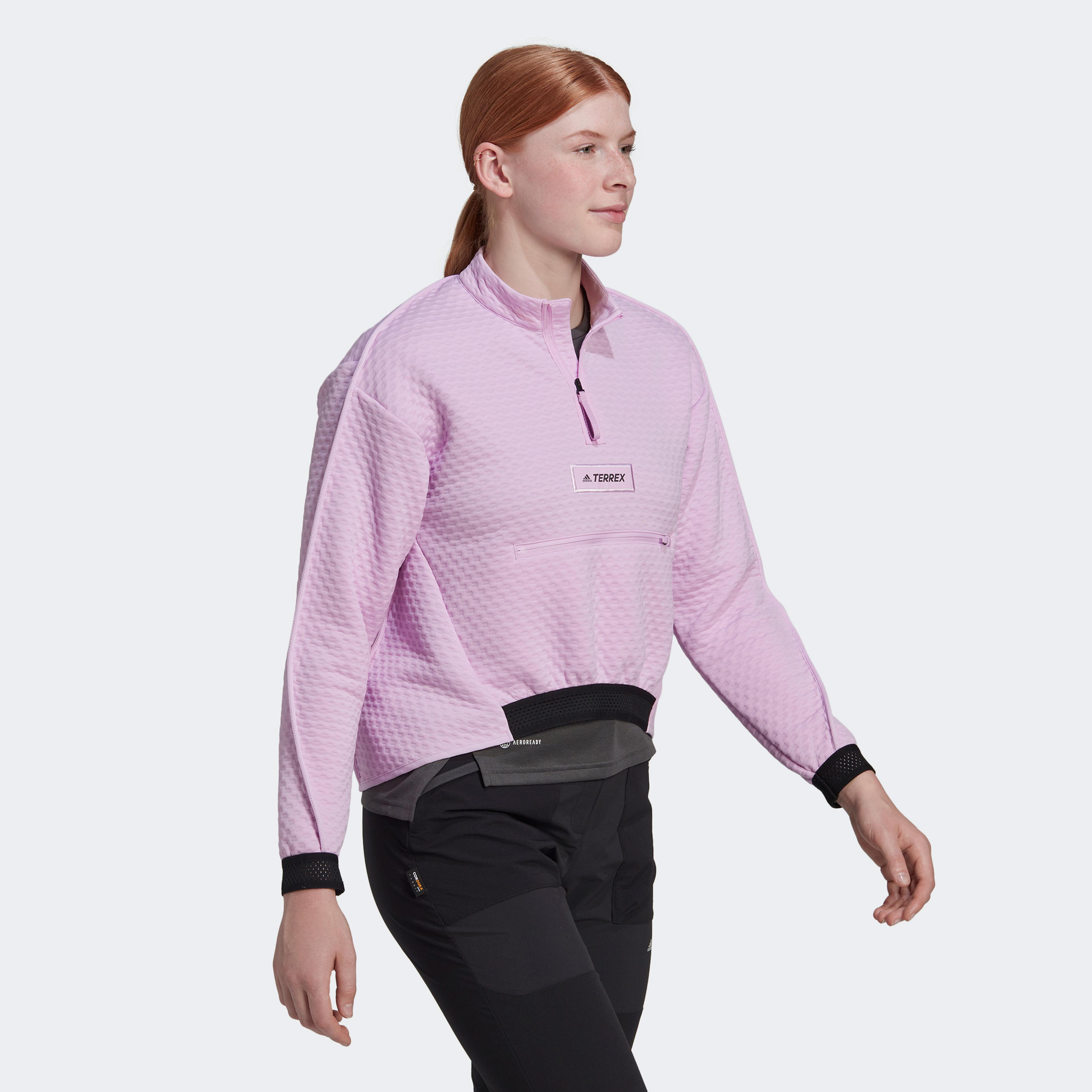 adidas Terrex Hike 1/2 Zip Fleece Kadın Lila Sweatshirt