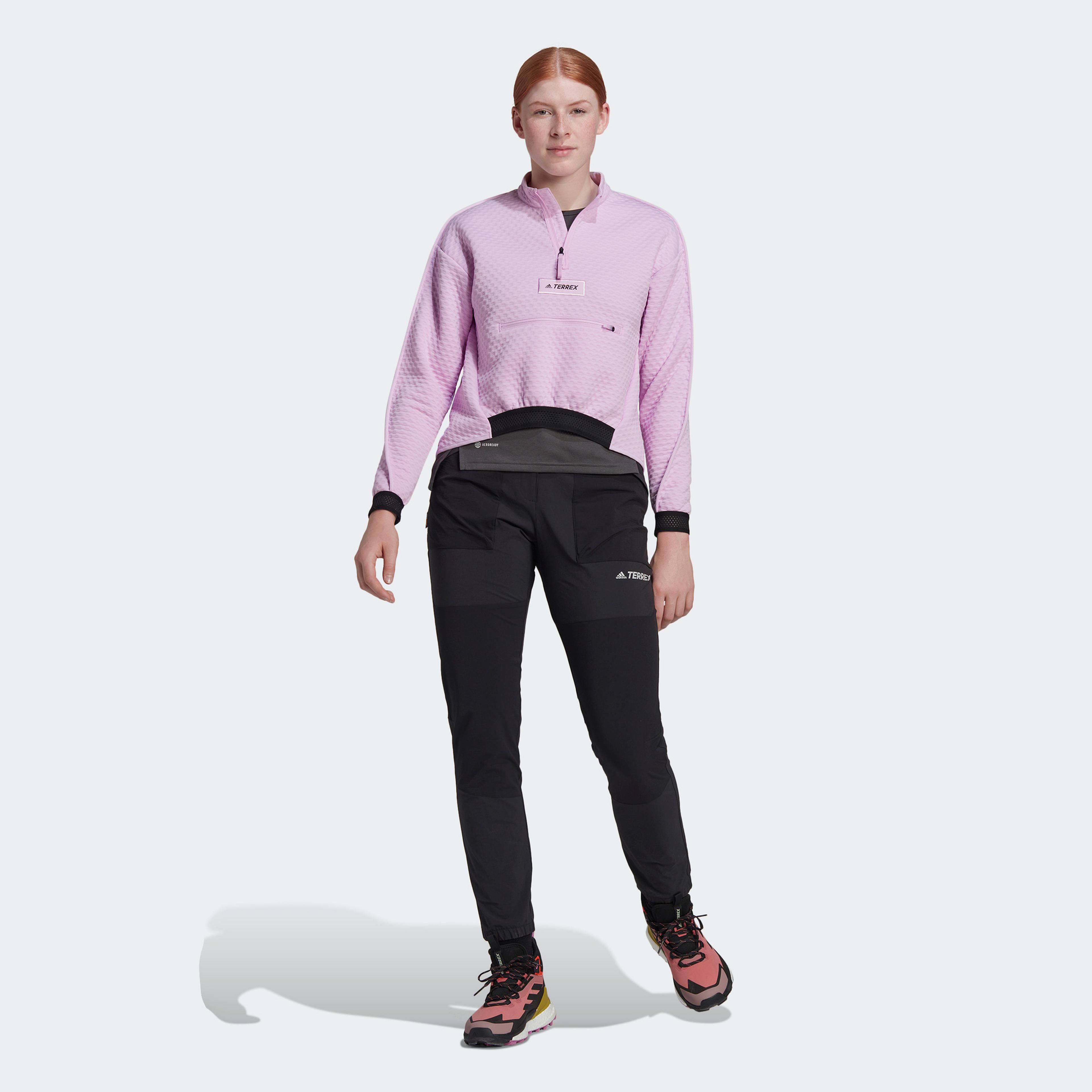 adidas Terrex Hike 1/2 Zip Fleece Kadın Lila Sweatshirt