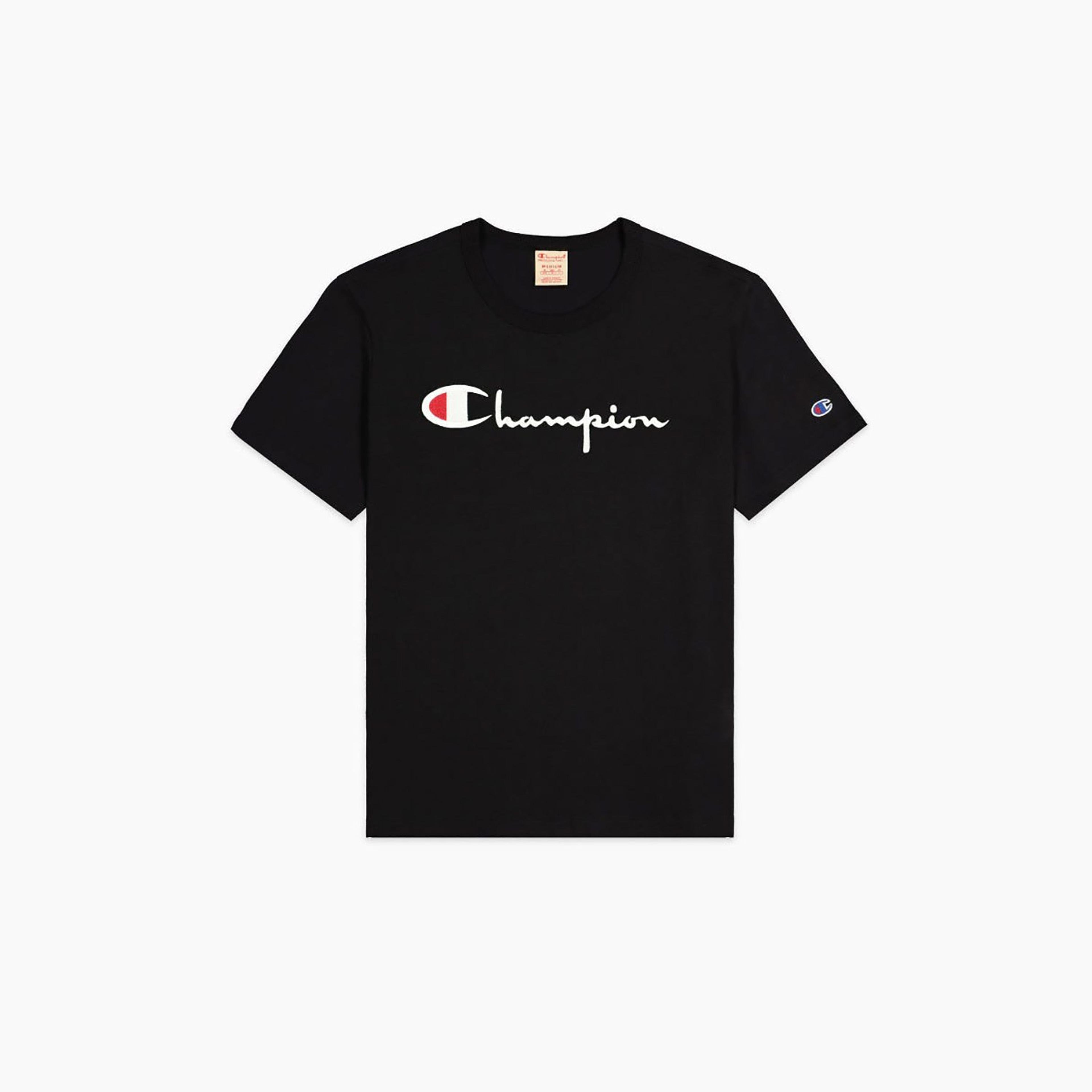 Champion Crewneck Regular Fit Erkek Siyah T-Shirt