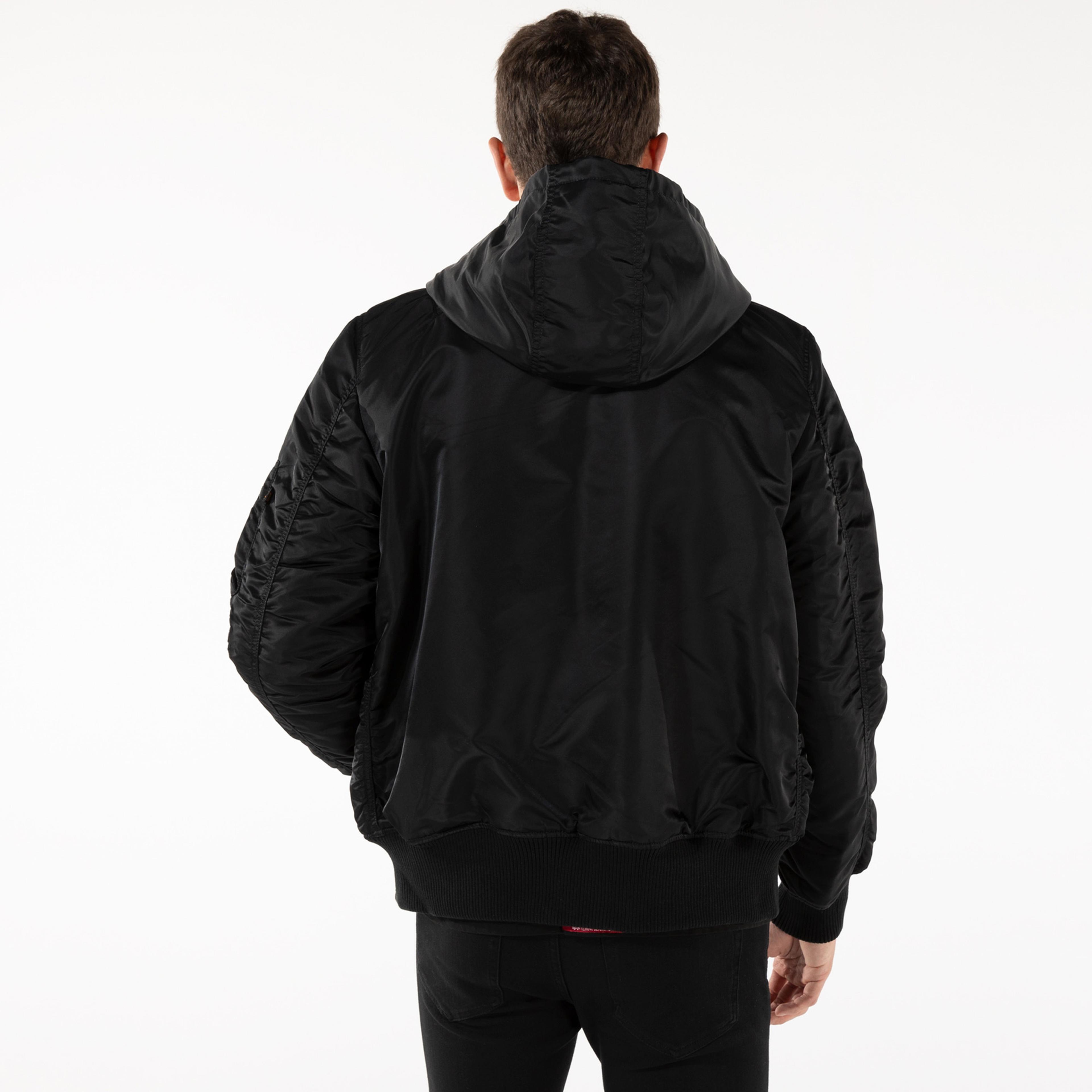 Alpha Industries MA-1 Hooded Rib Flight  Erkek Siyah Ceket