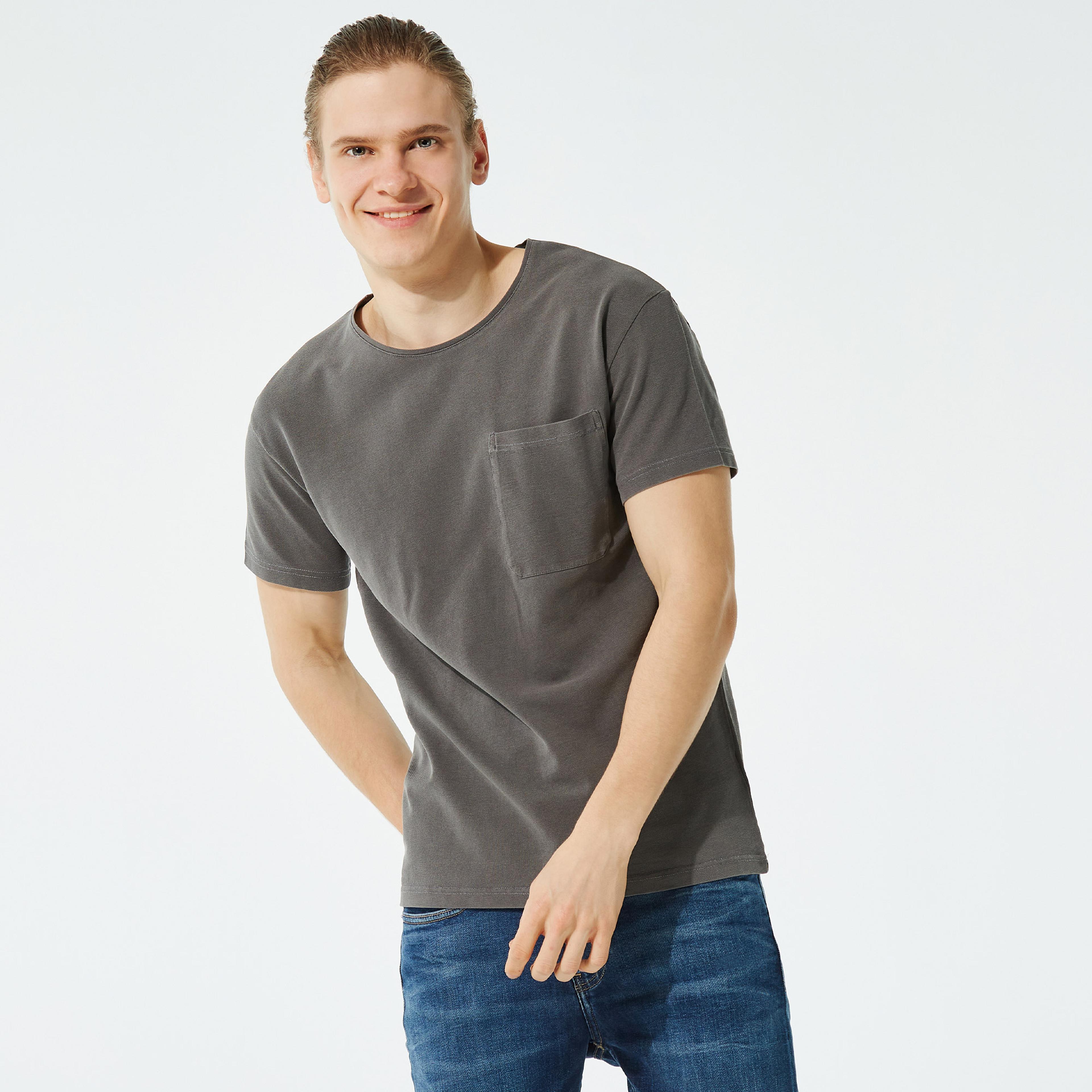 American Vintage Pyrastate Erkek Gri T-Shirt
