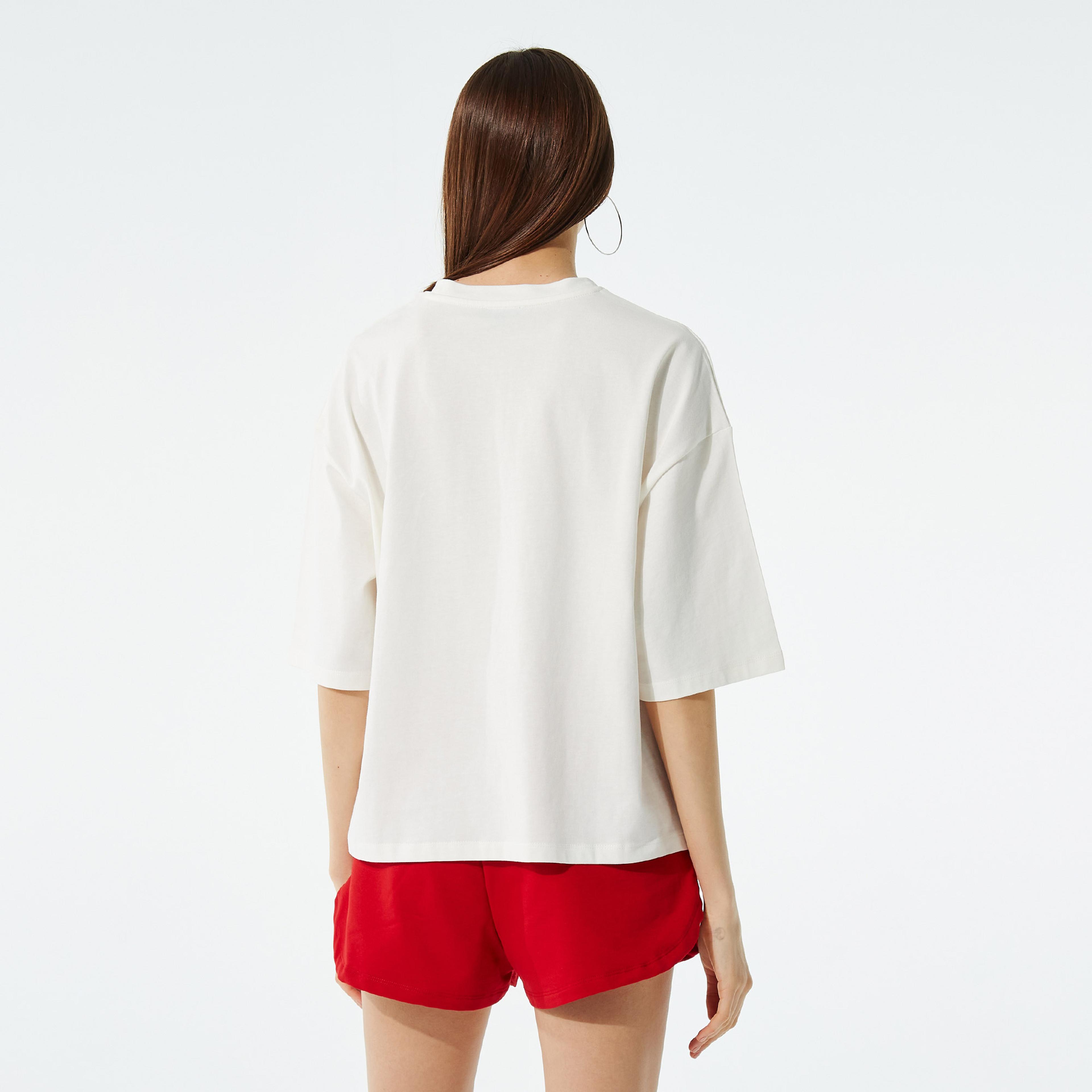 Common People Oversize Unisex Beyaz Crop T-Shirt