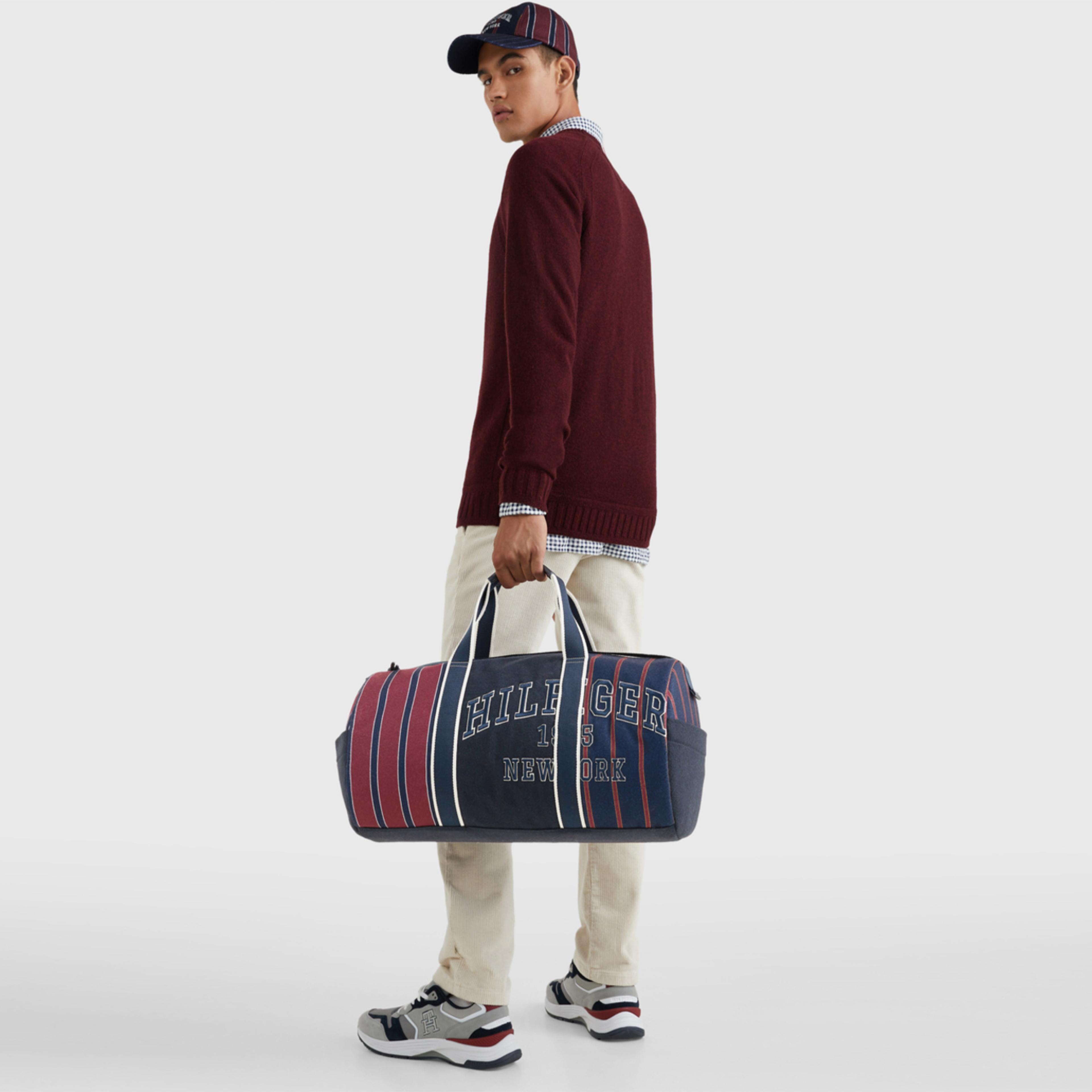Tommy Hilfiger New Prep Barrel Bag Stripe Erkek Kırmızı Omuz Çantası