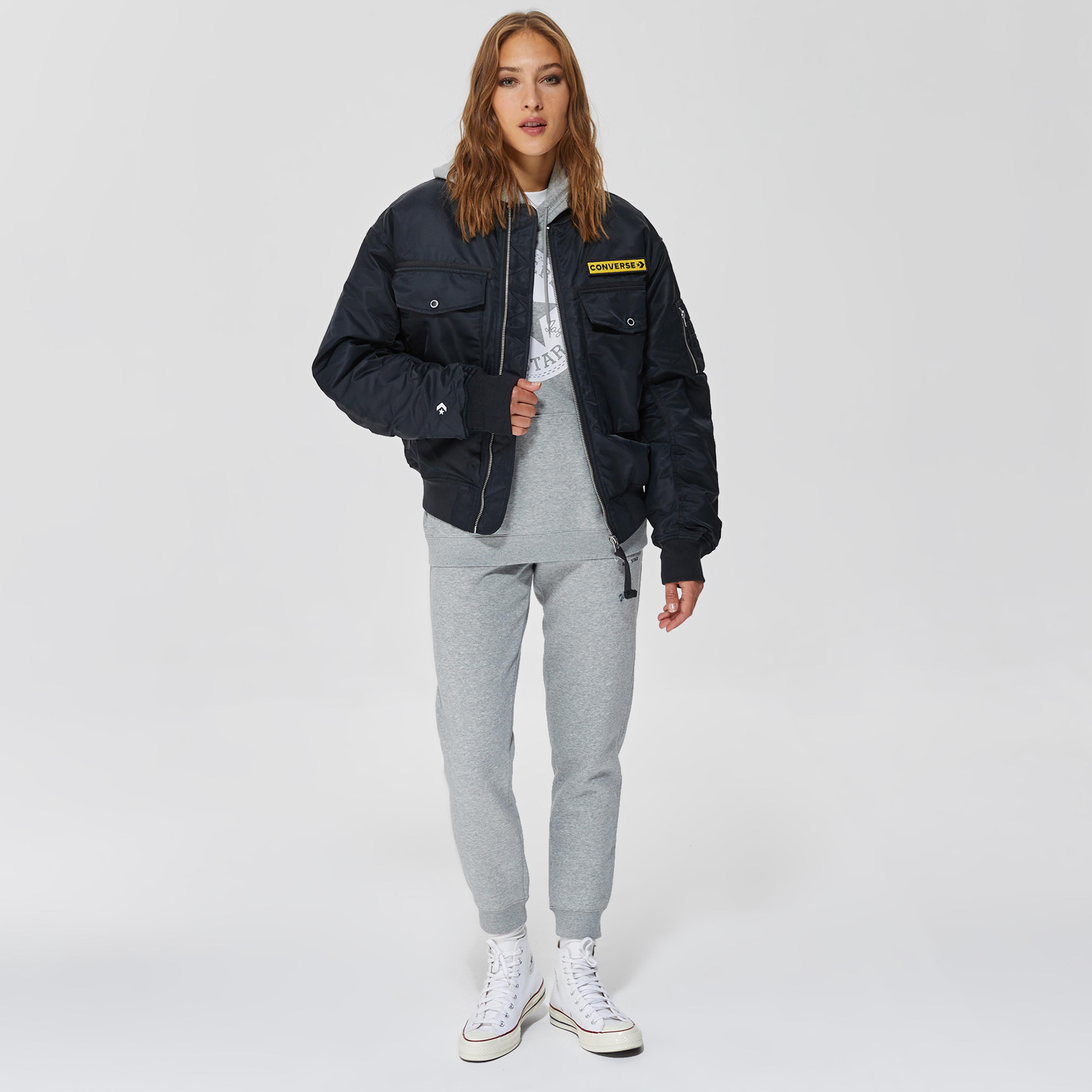 Converse Military Pack Ma-1 Bomber Unisex Siyah Ceket