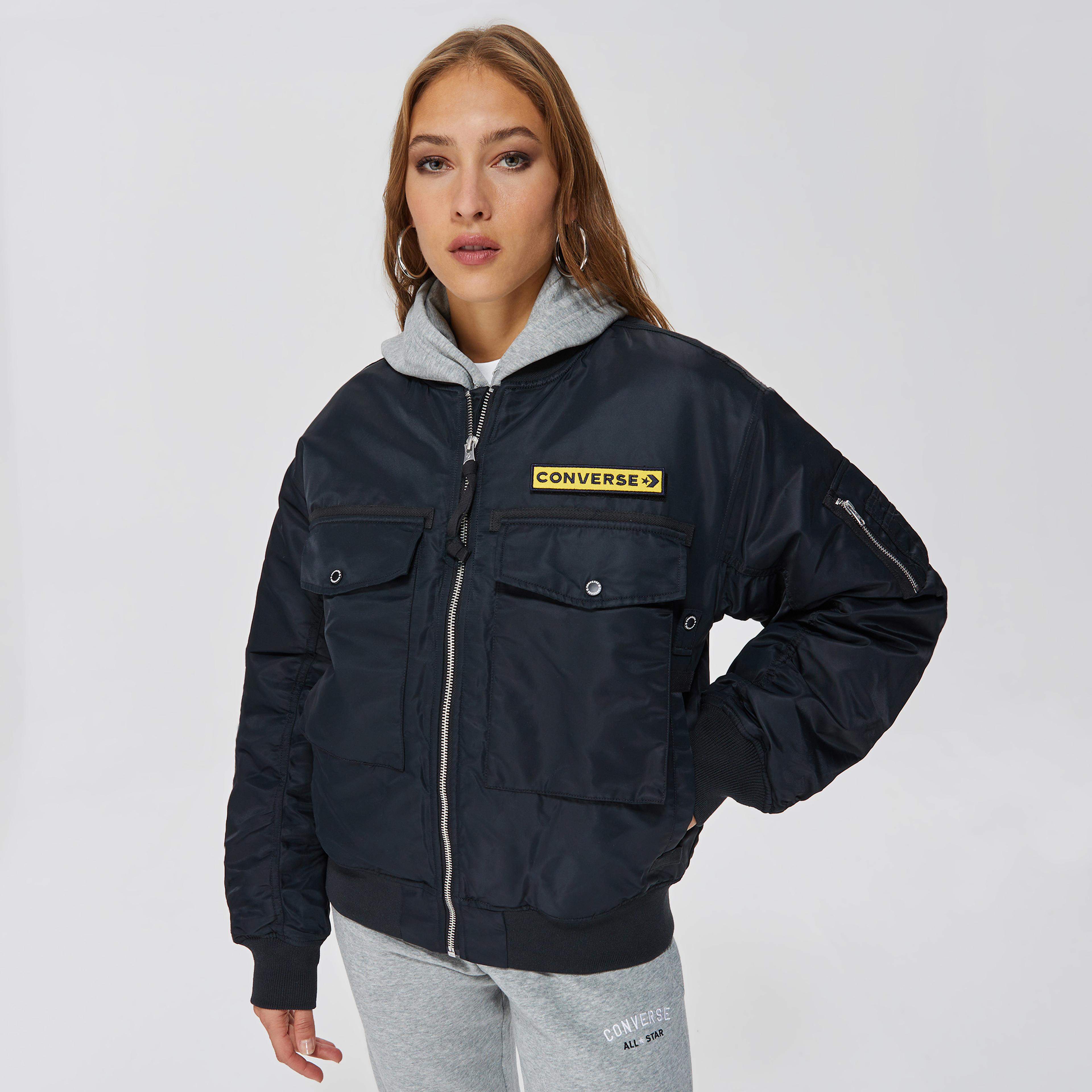 Converse Military Pack Ma-1 Bomber Unisex Siyah Ceket