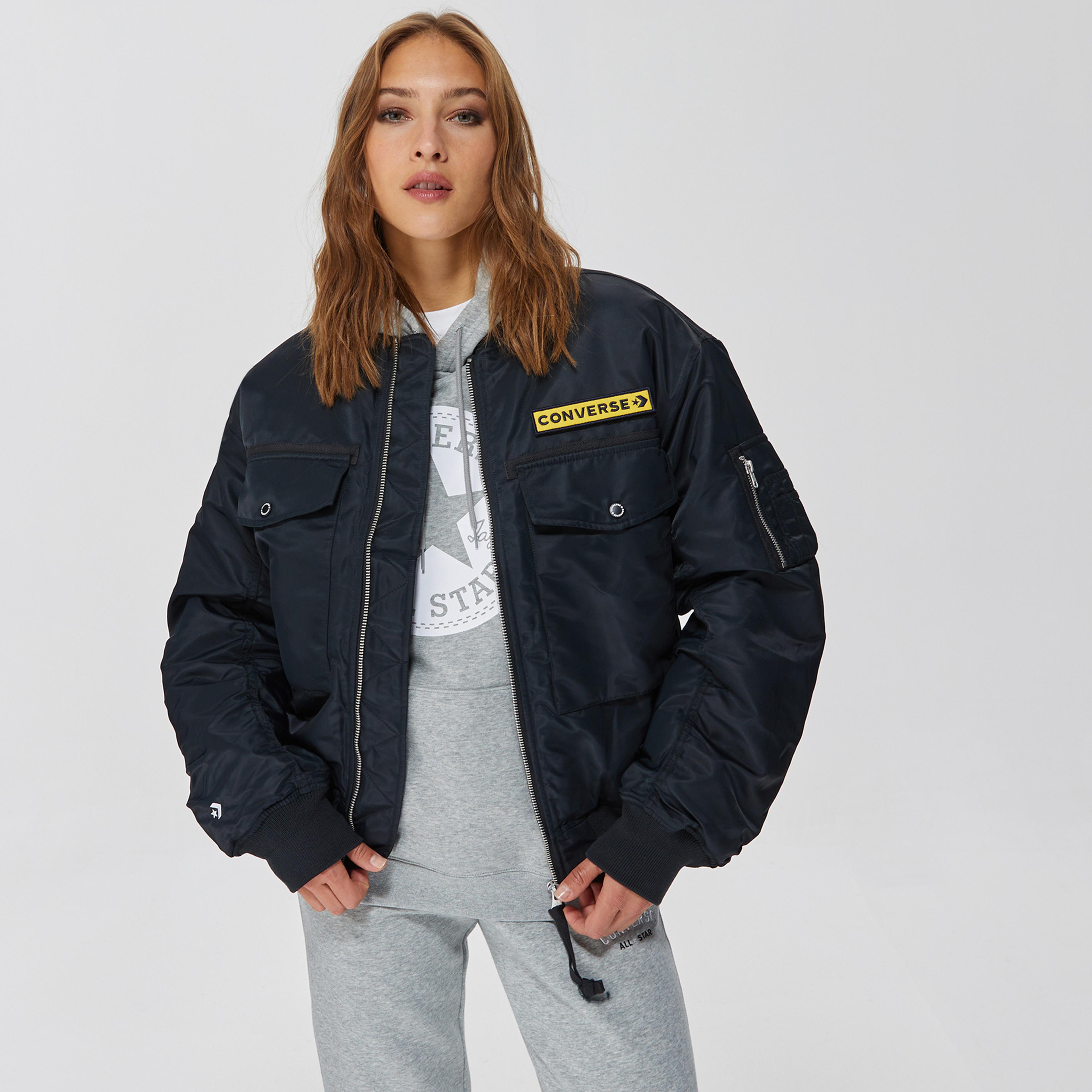 Converse Military Pack Ma-1 Bomber Unisex Siyah Ceket