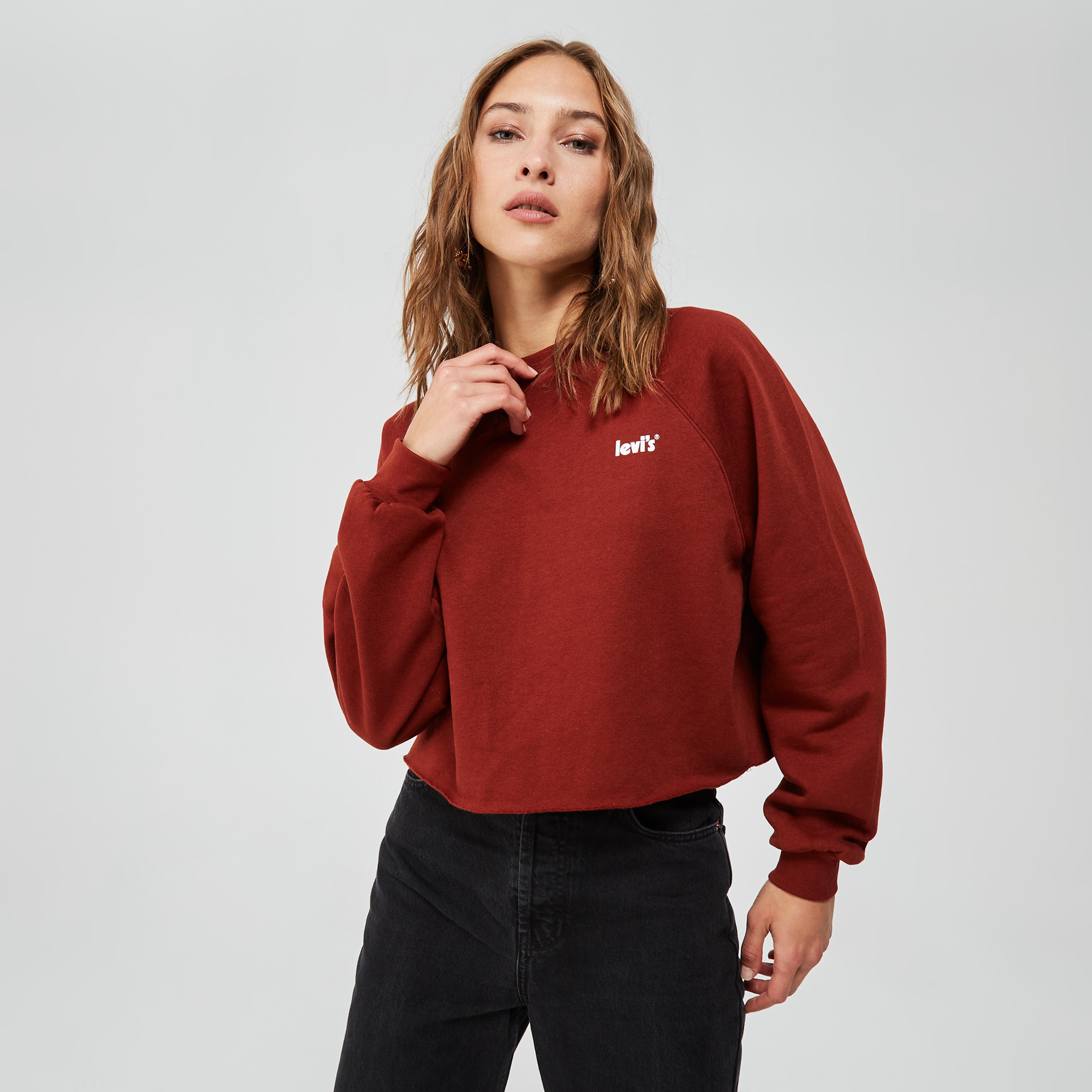 Levi's Laundry Day Raglan Crew Kadın Kırmızı Sweatshirt