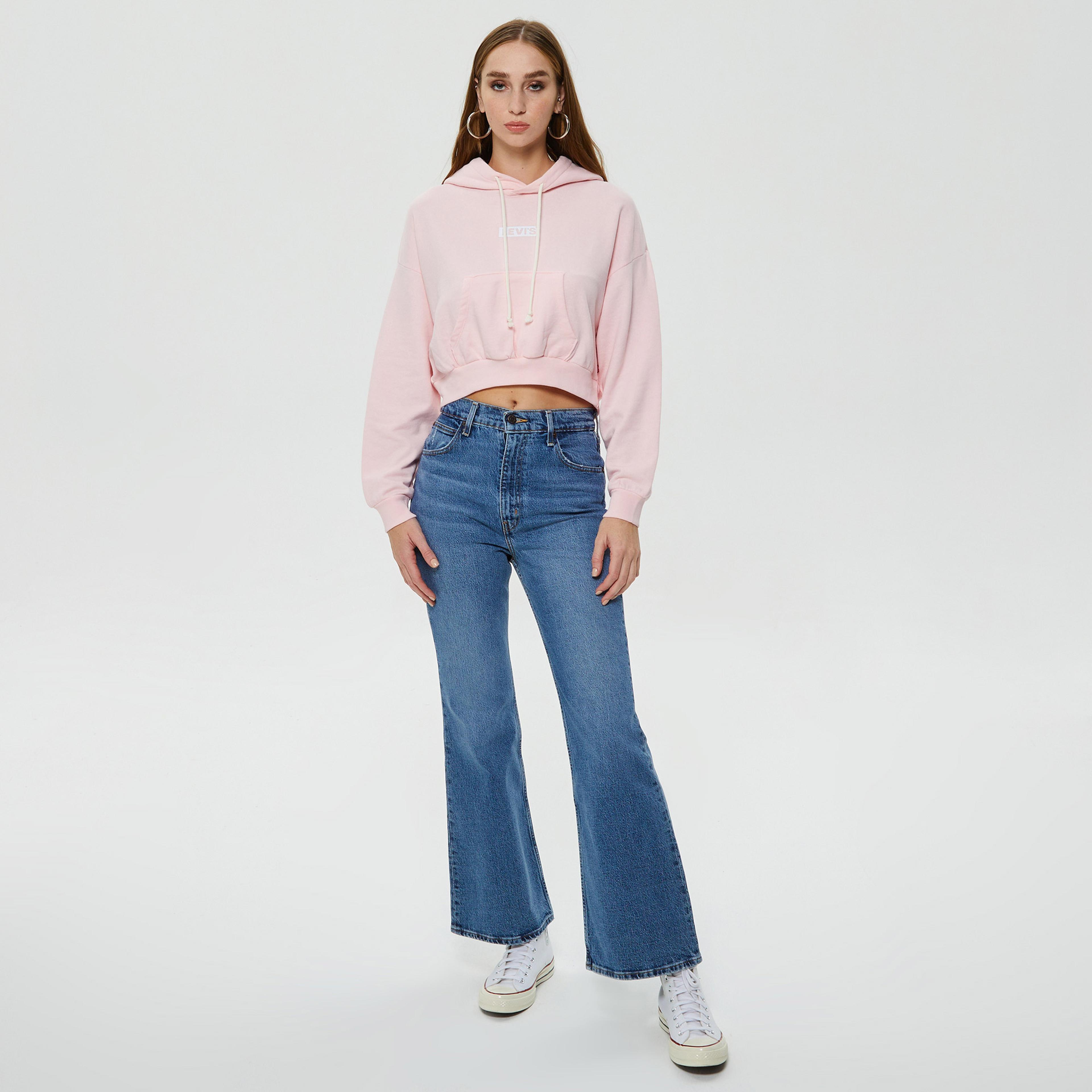 Levi's Graphic Laundry Youth Box Kadın Pembe Hoodie Sweatshirt