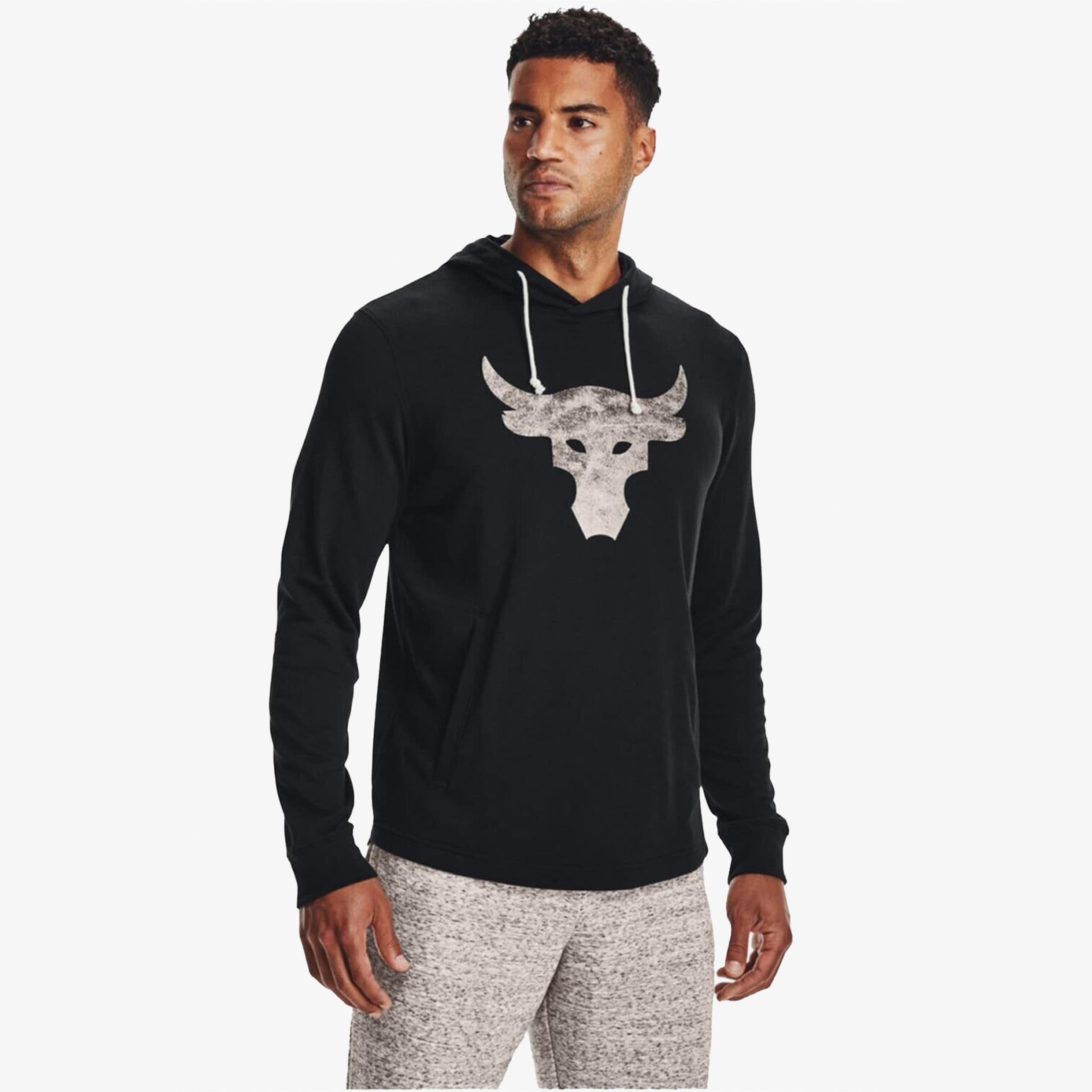 Under Armour Project Rock Terry Erkek Siyah Hoodie