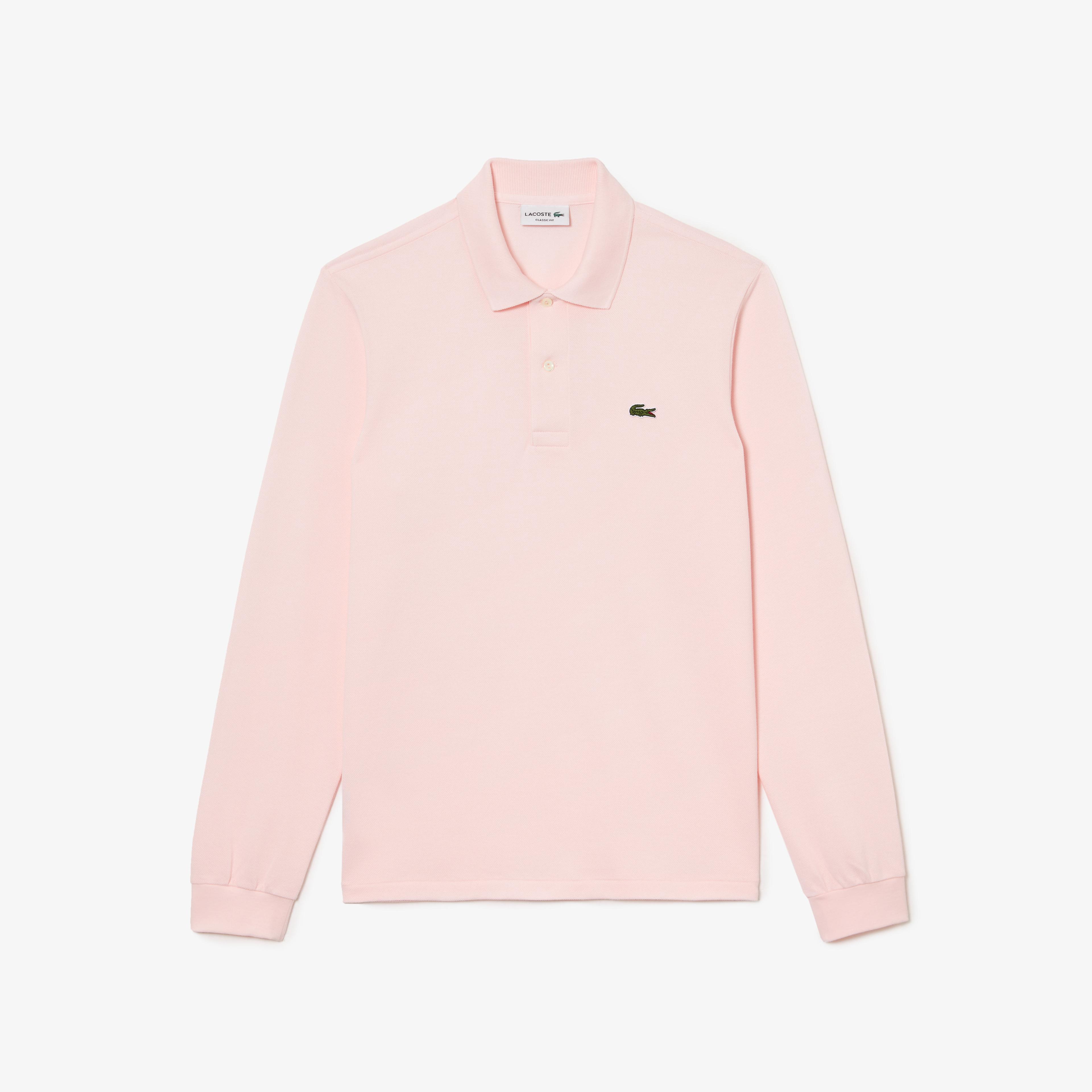 Lacoste Erkek Classic Fit Uzun Kollu Pembe Polo