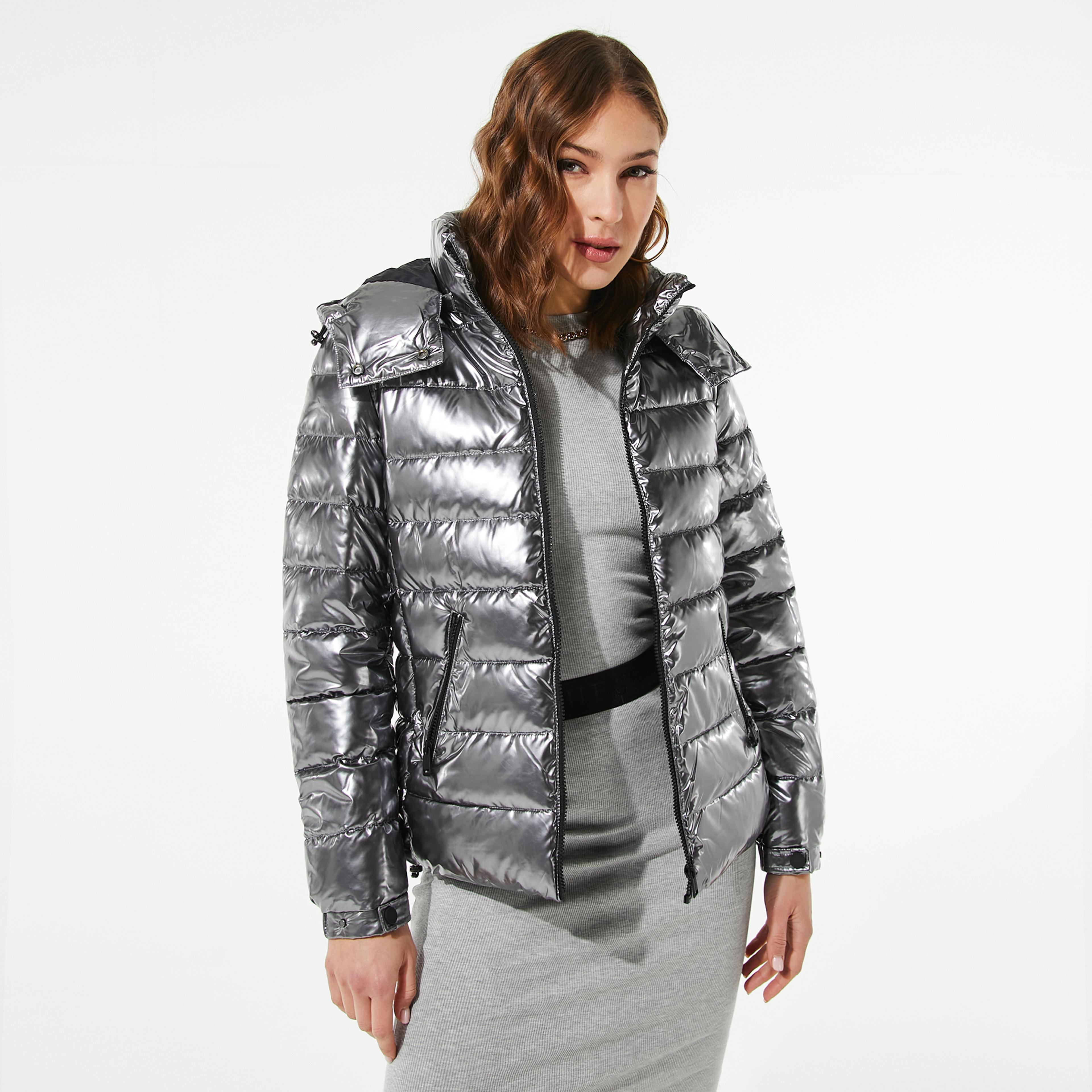Guess Fiorenza Kadın Gümüş Ceket