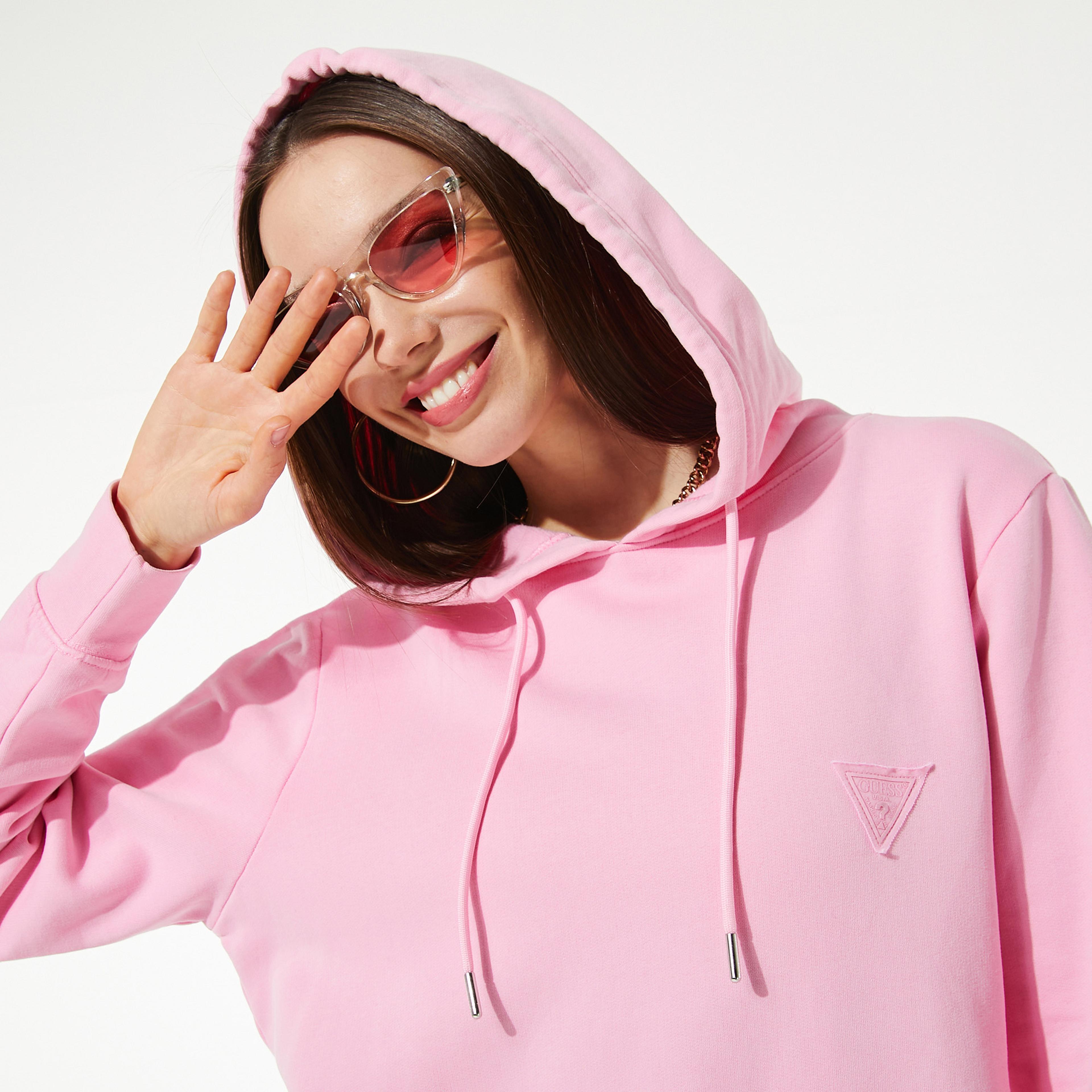 Guess Sandrine Over Kadın Pembe Sweatshirt