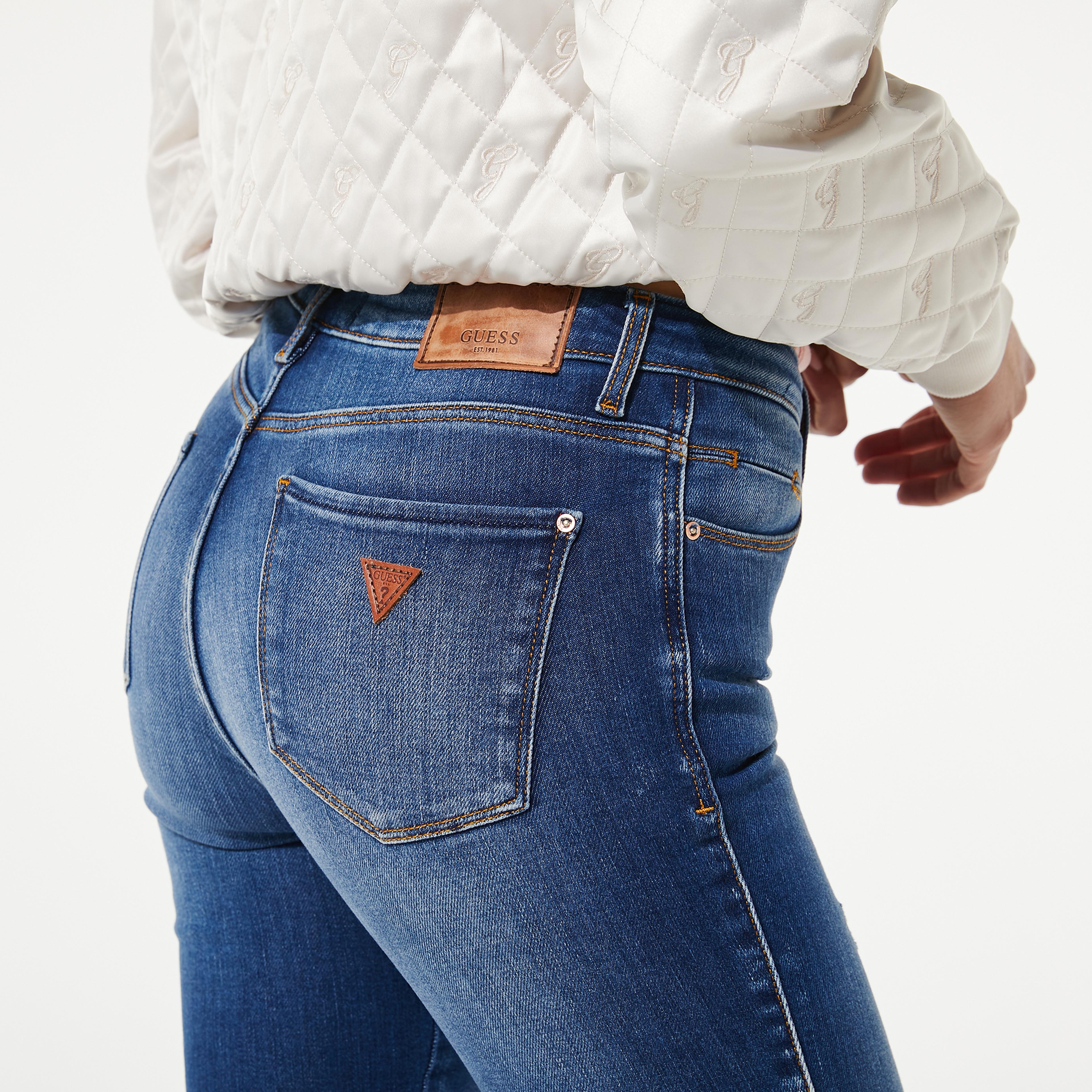 Guess Sexy Curve Kadın Mavi Pantolon
