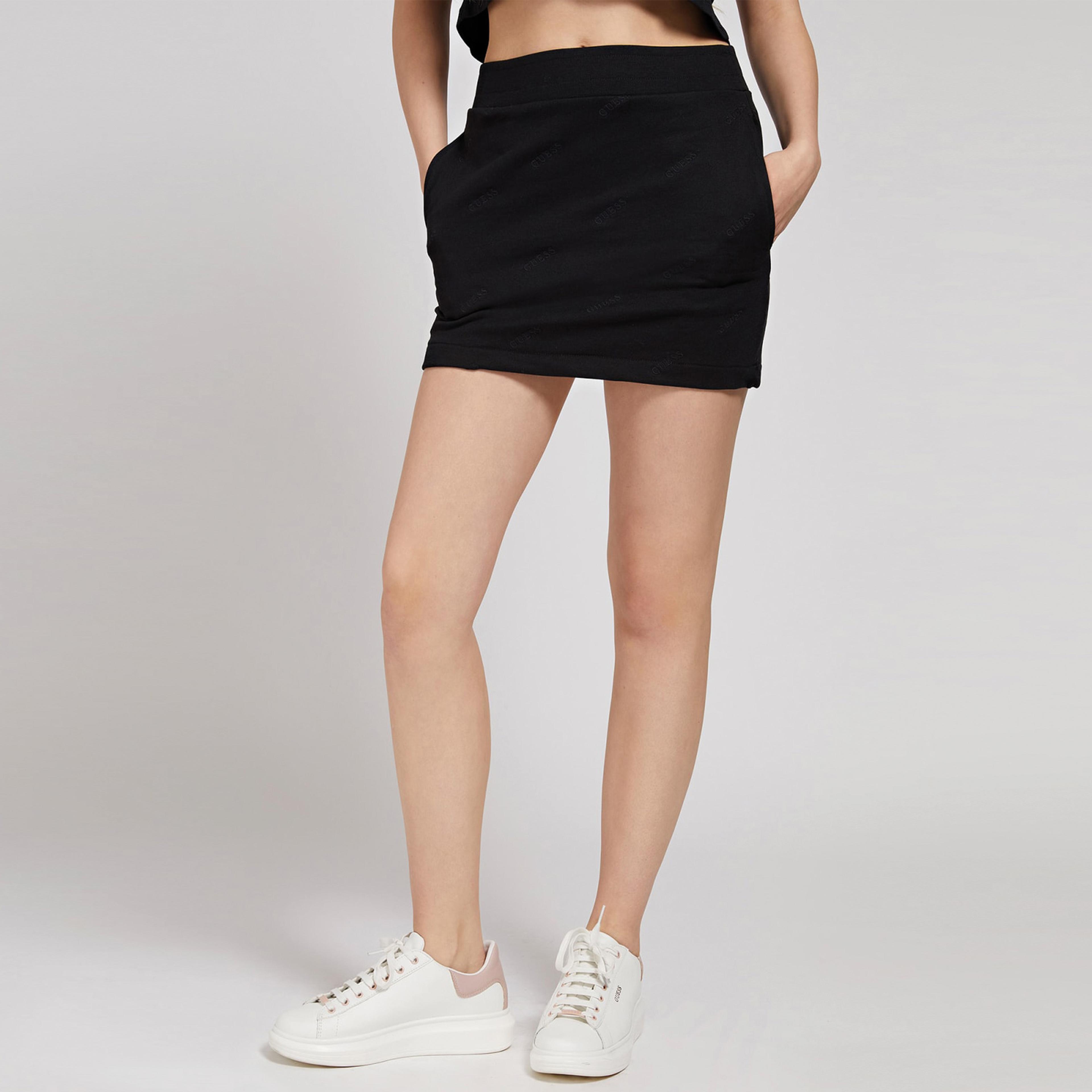 Guess Astra Mini Skirt Kadın Siyah Etek