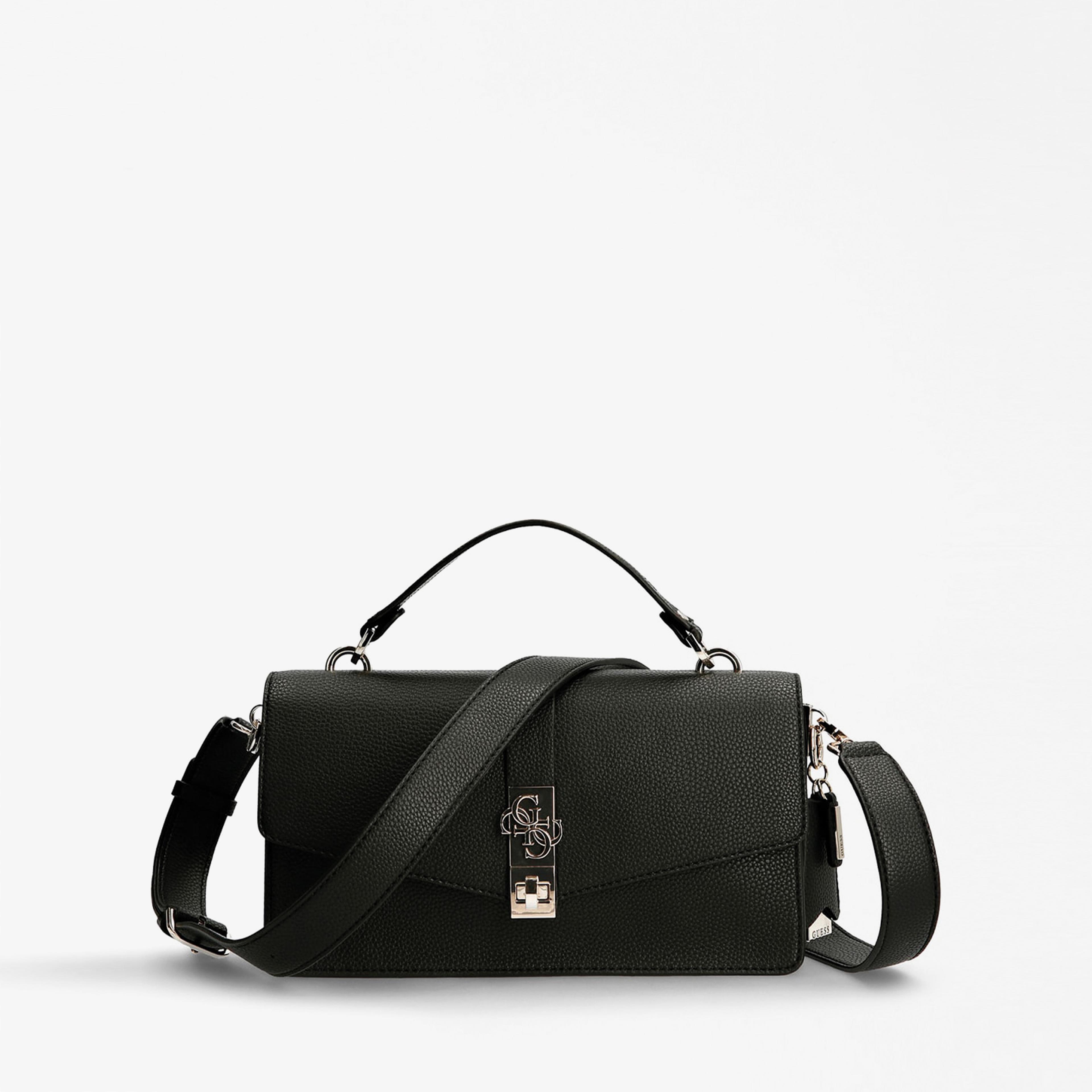 Guess Albury Top Handle Flap Kadın Siyah El Çantası