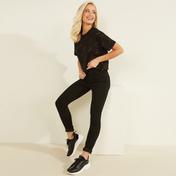 Guess Astra Kadın Siyah Crop T-Shirt