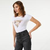 Guess Ghost Leopard Logo R3 Kadın Beyaz T-Shirt