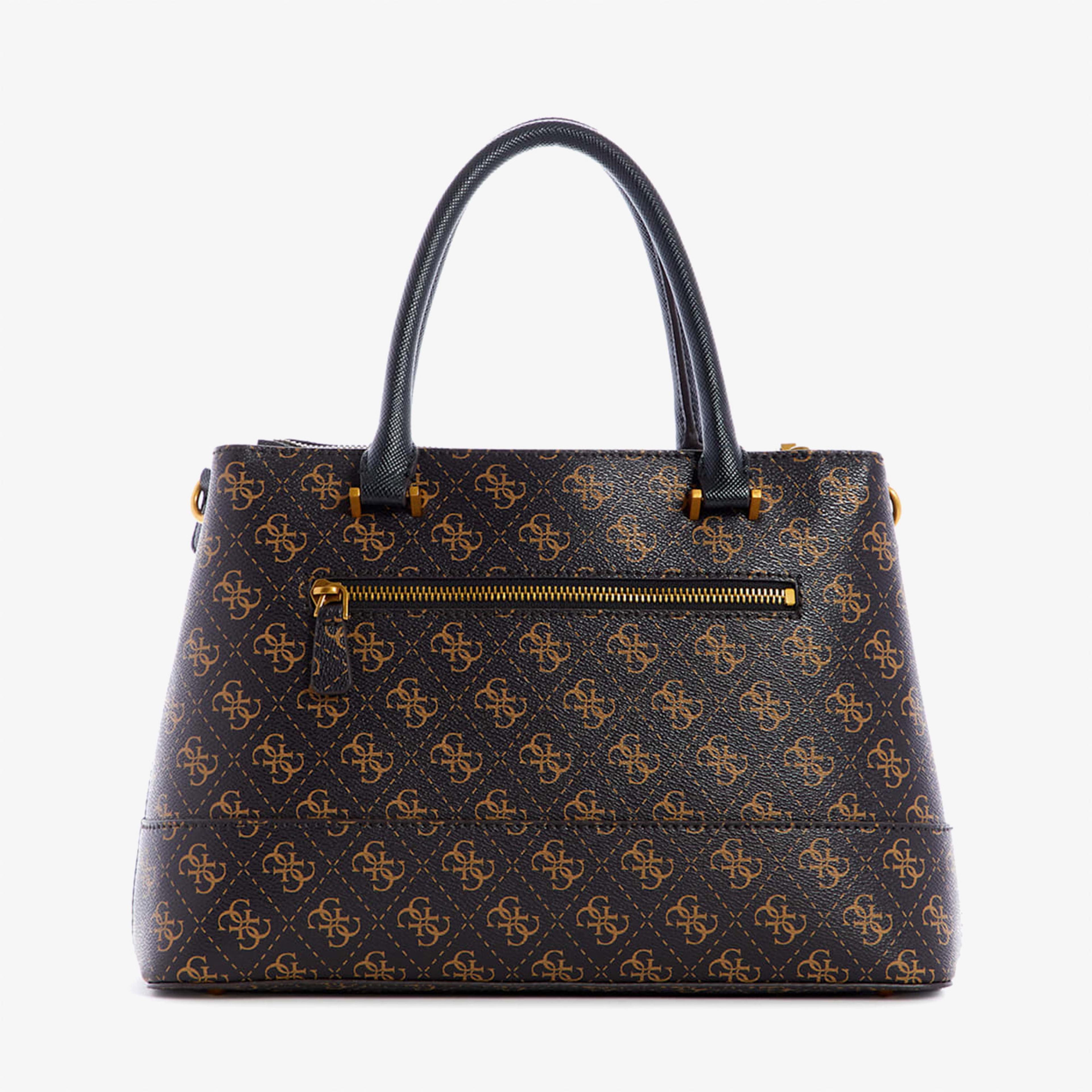 Guess Cordelia Logo Luxury Satchel Kadın Kahverengi El Çantası