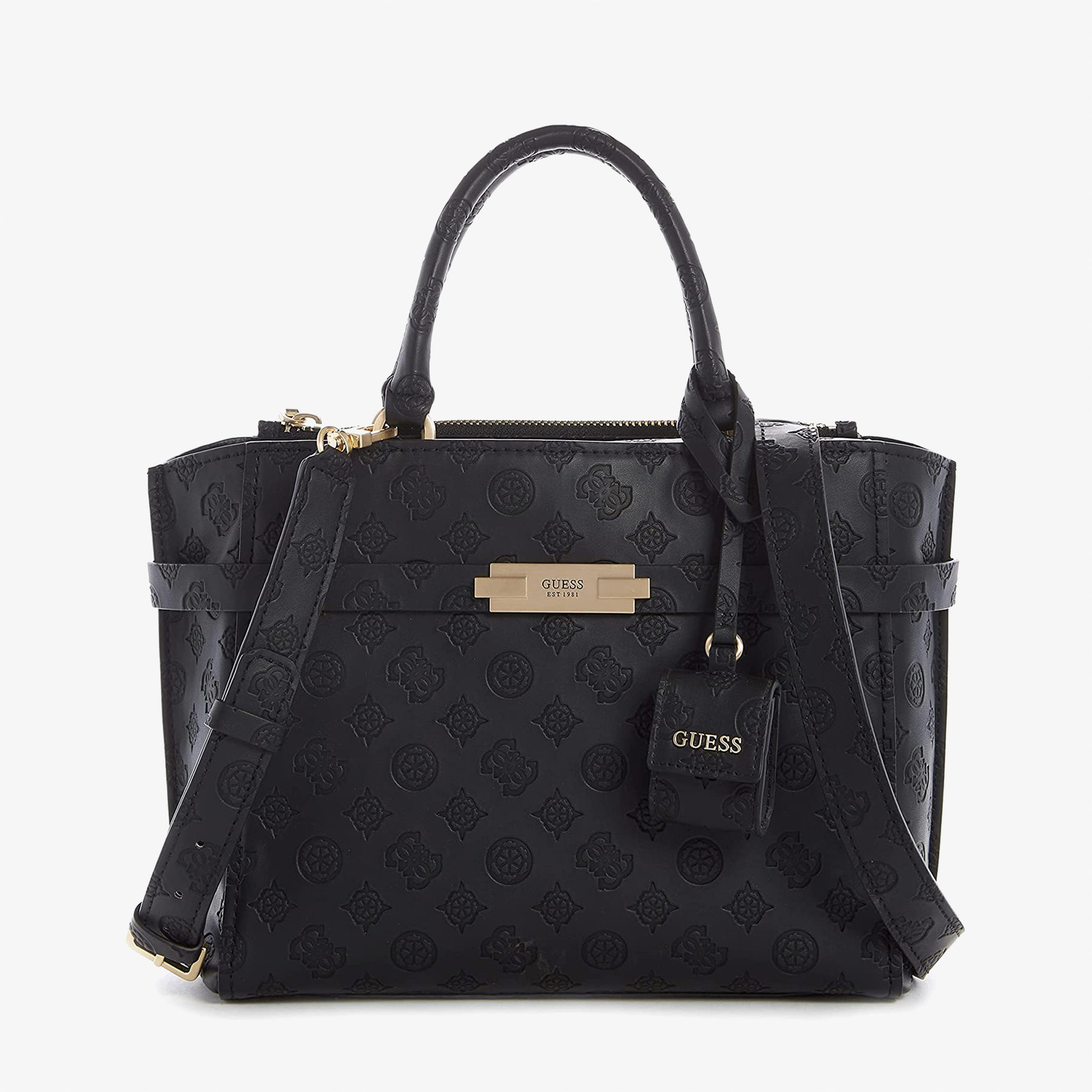 Guess Bea Society Satchel Kadın Siyah Omuz Çantası