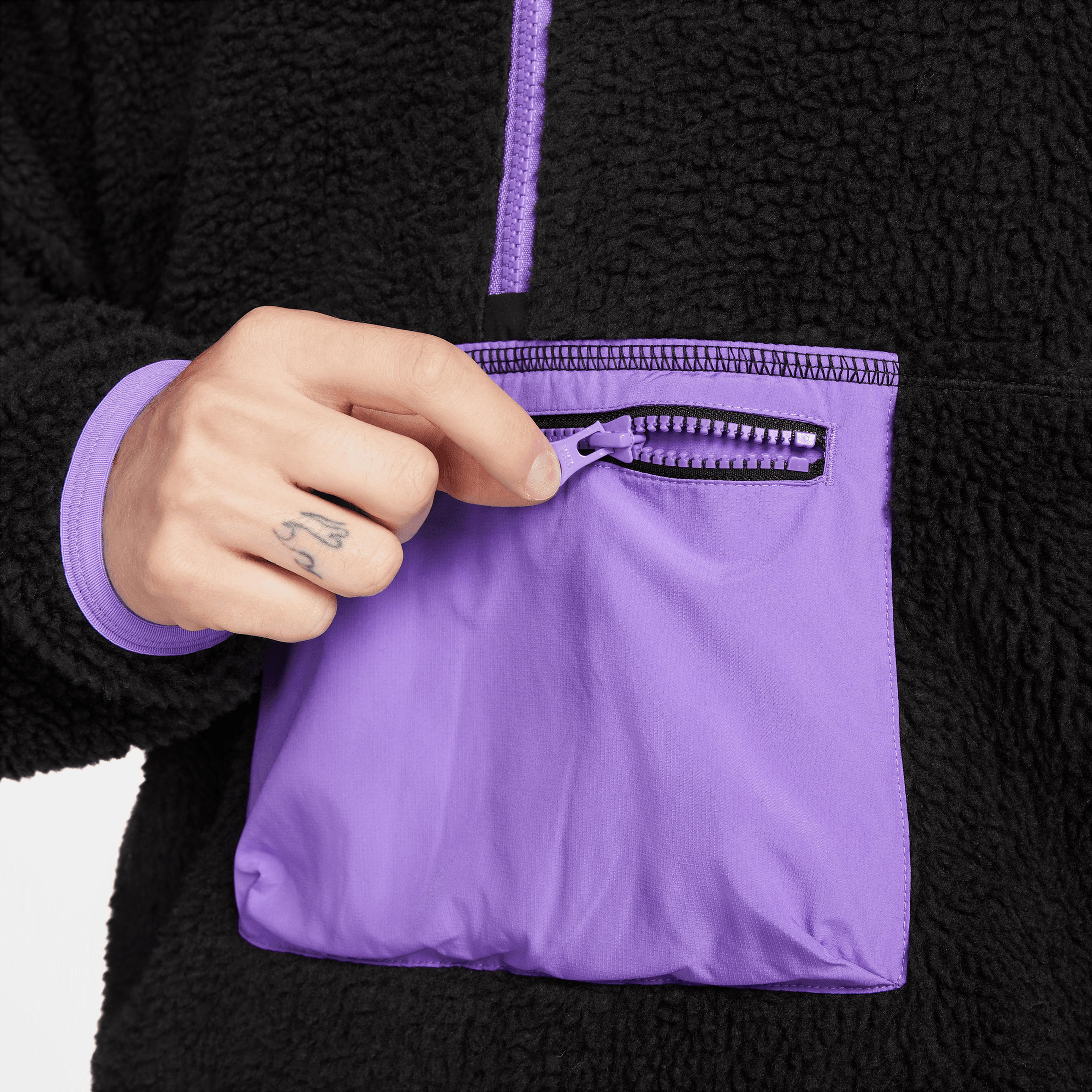 Nike Club Fleece Anorak Yarım Fermuarlı Erkek Siyah  Sweatshirt