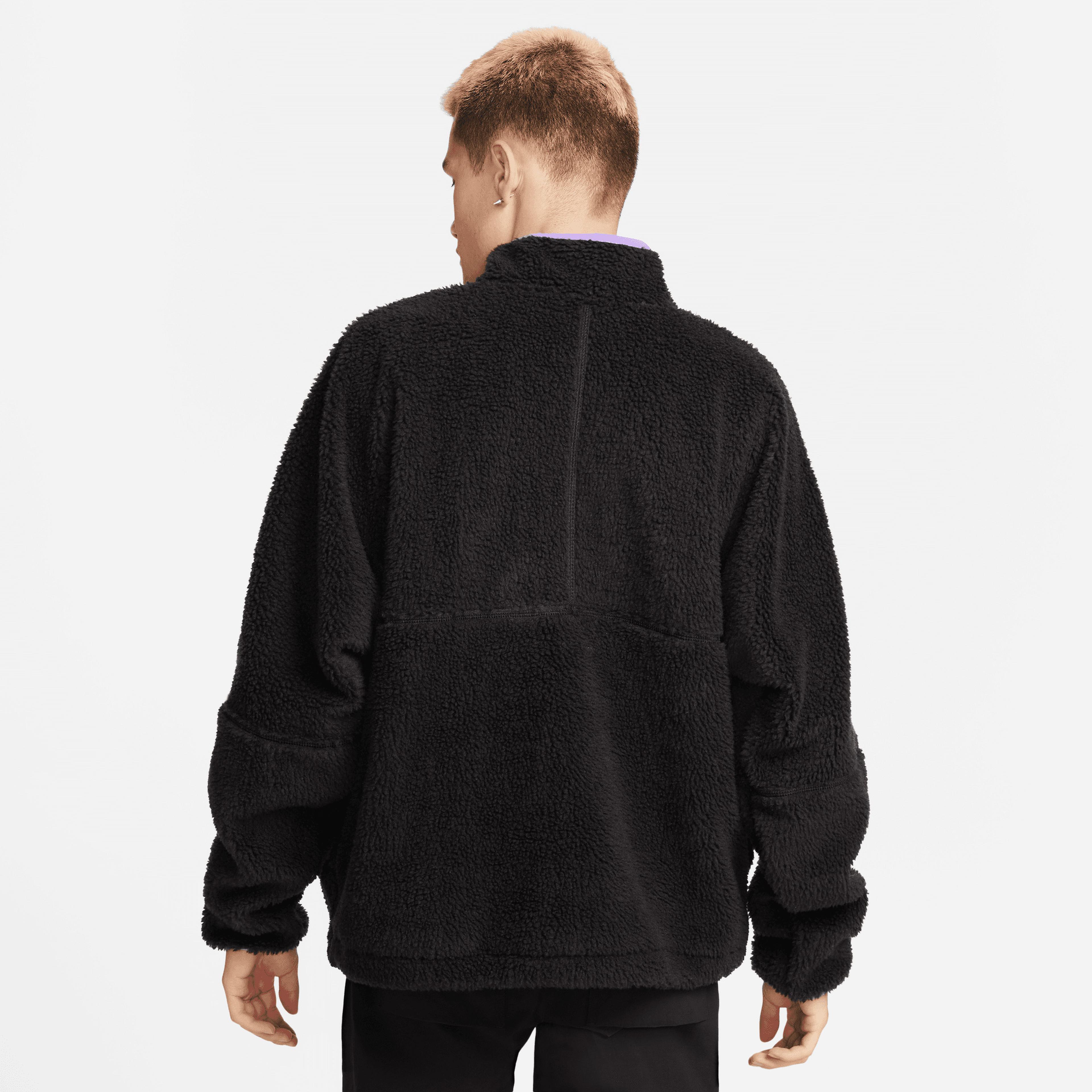 Nike Club Fleece Anorak Yarım Fermuarlı Erkek Siyah  Sweatshirt