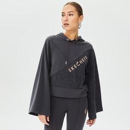 Skechers Elite Print Detailed Kadın Siyah Sweatshirt