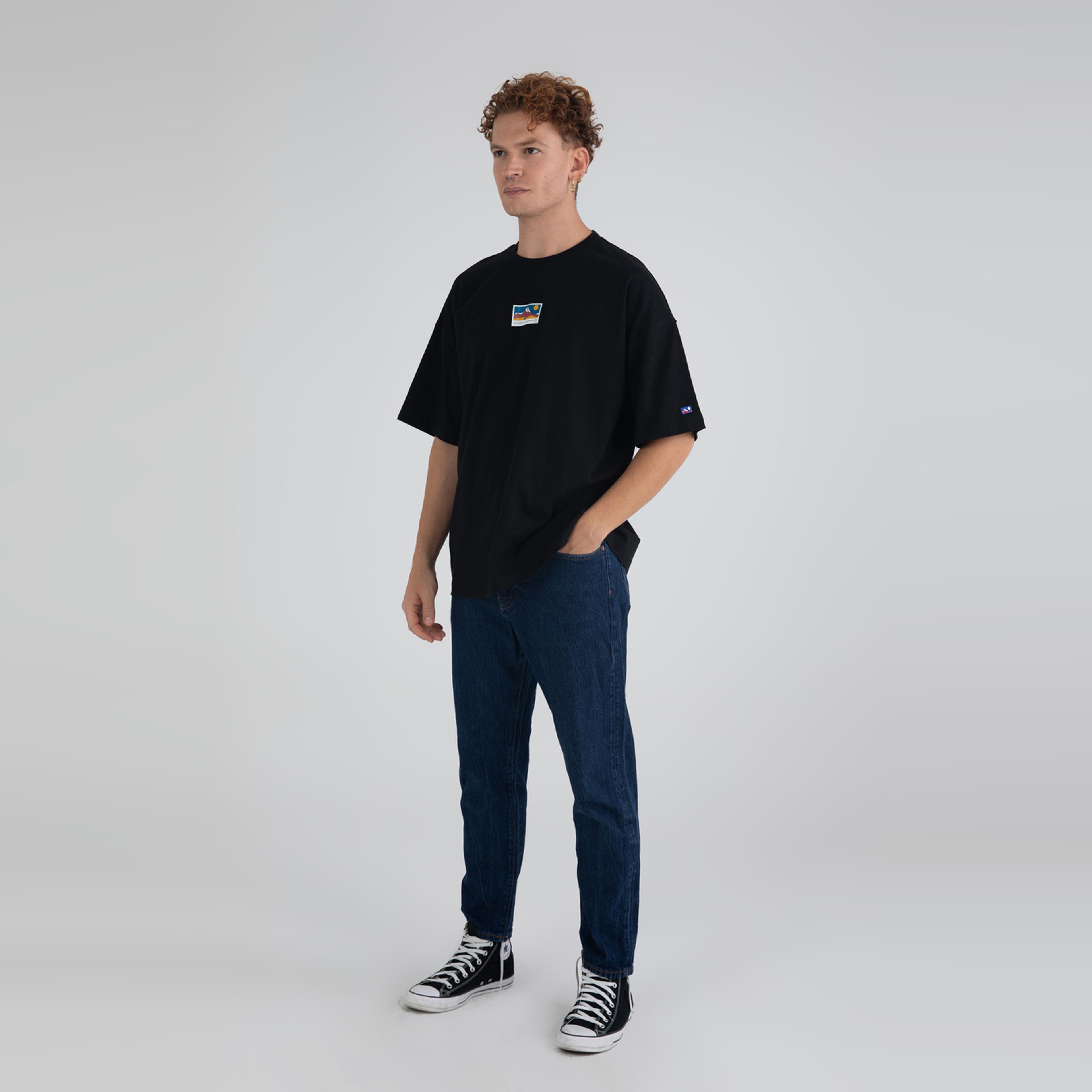 Fifty Pieces Oversize Erkek Siyah T-Shirt