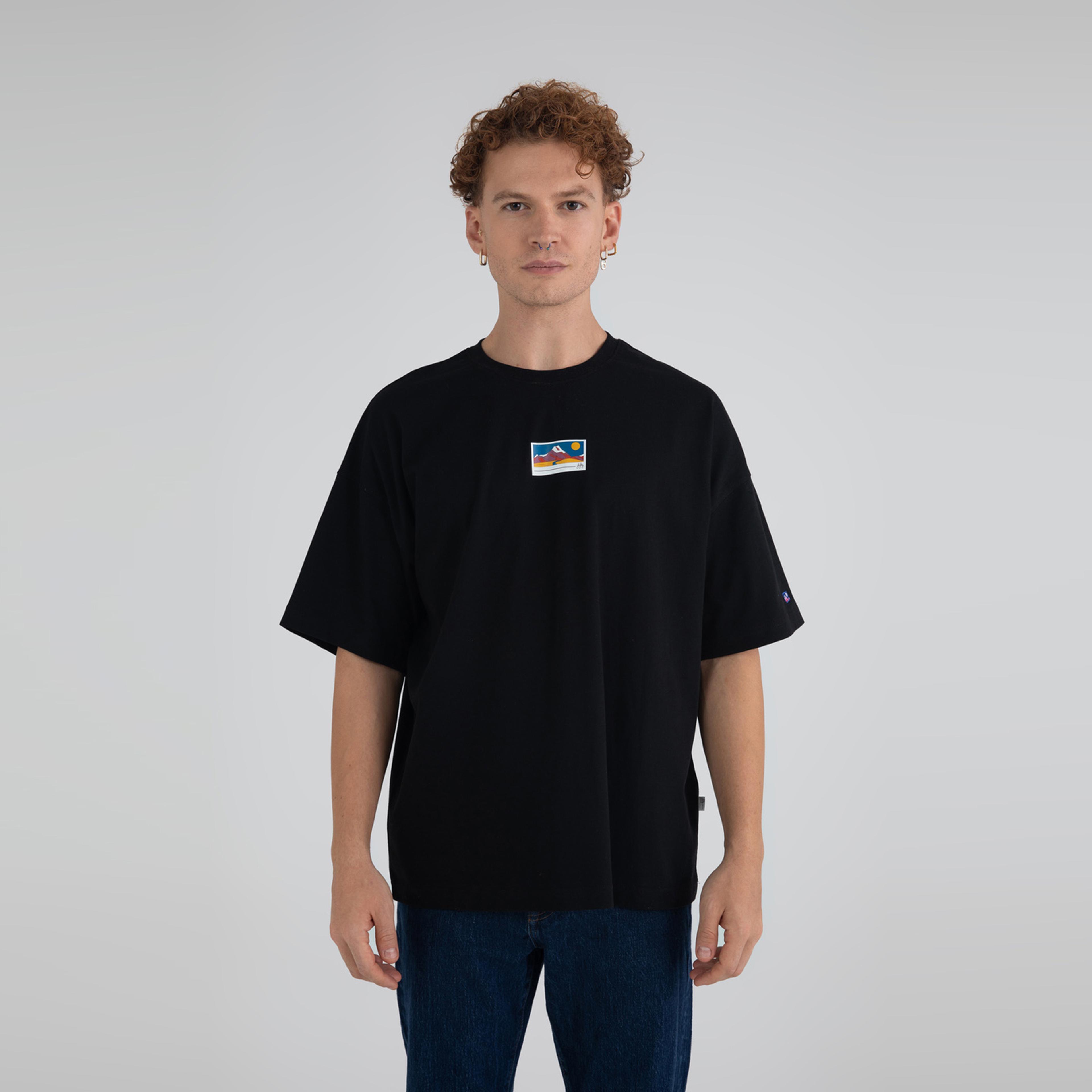 Fifty Pieces Oversize Erkek Siyah T-Shirt