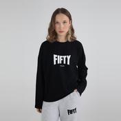 Fifty Pieces Oversize Kadın Siyah T-Shirt