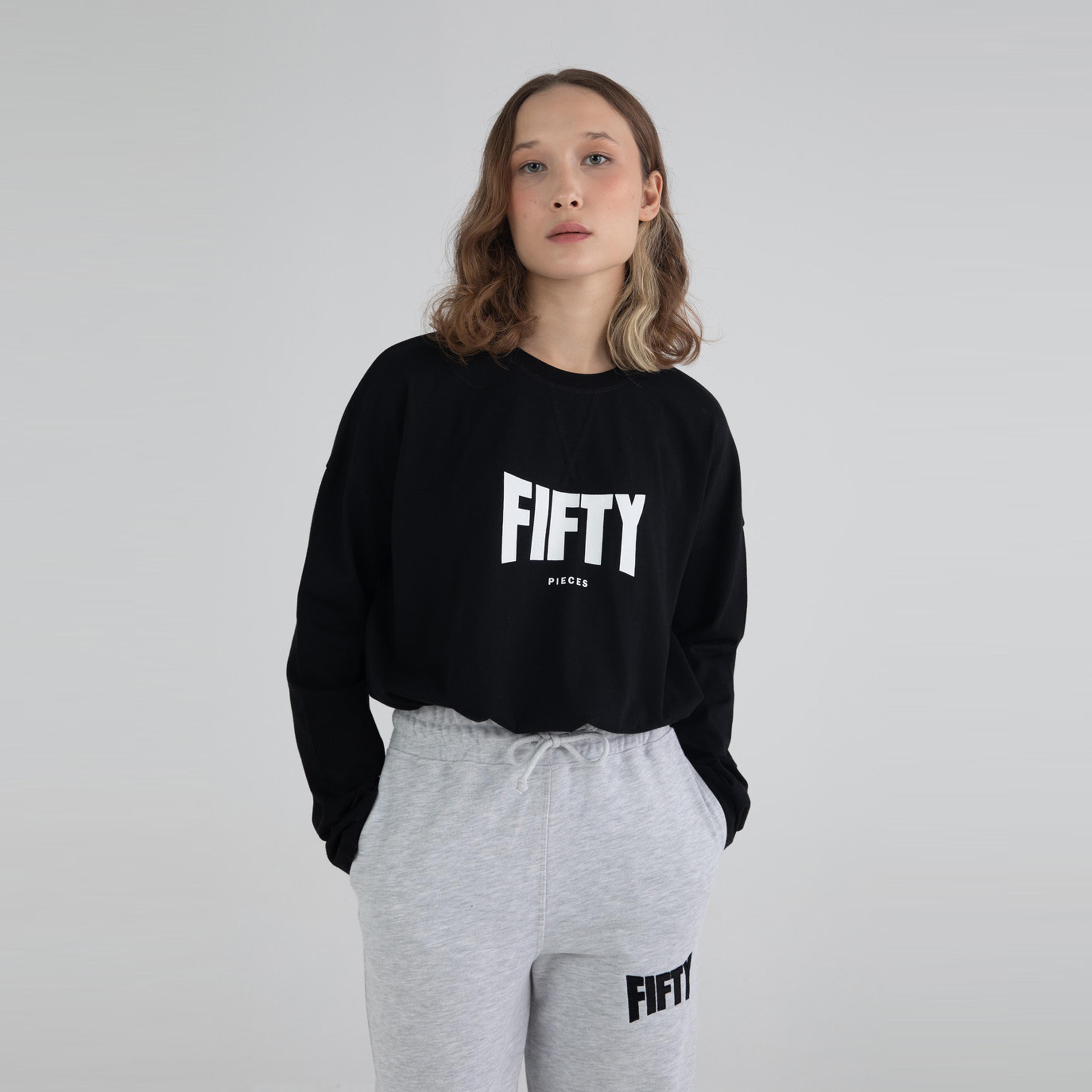 Fifty Pieces Oversize Kadın Siyah T-Shirt
