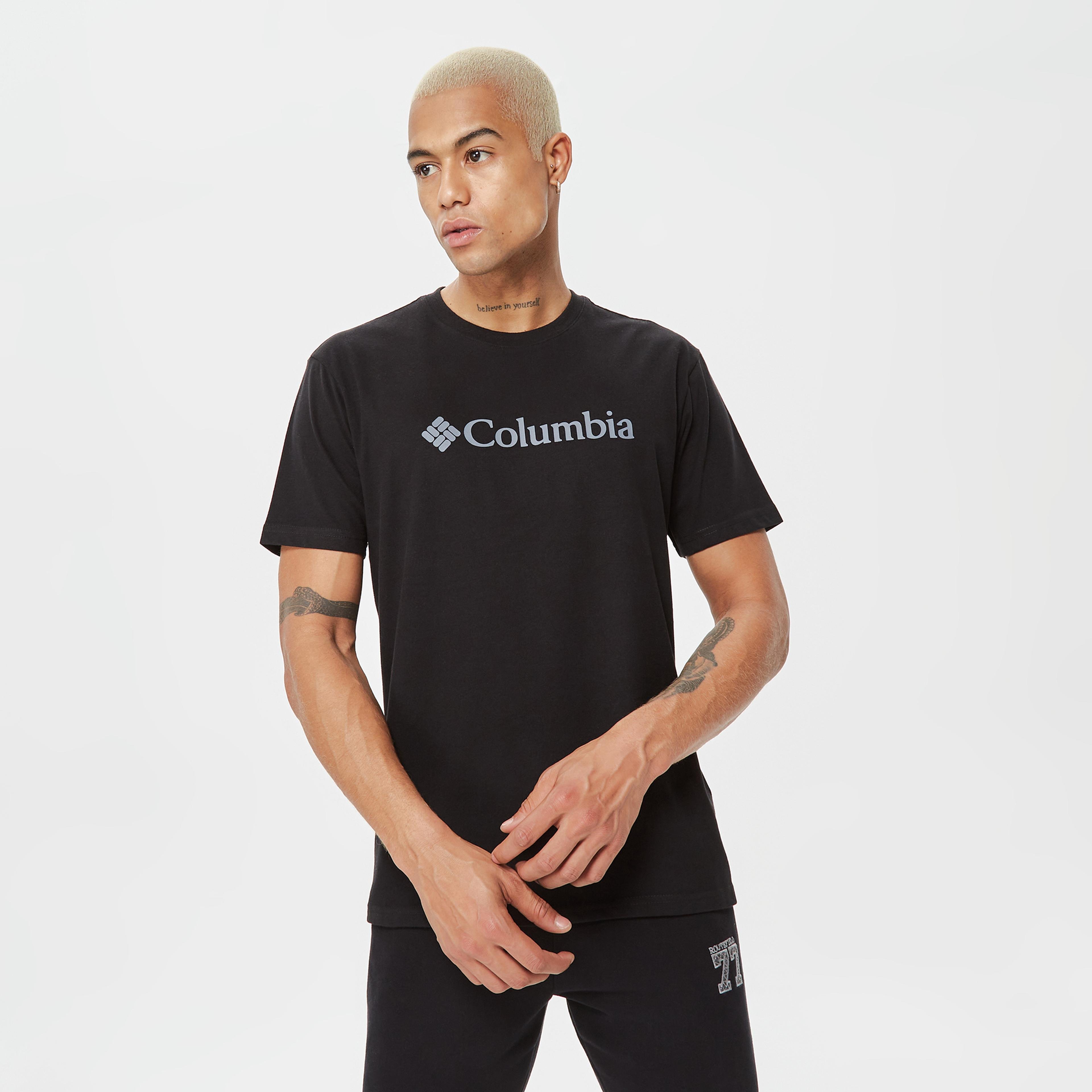 Columbia Basic Big Logo Brushed Erkek Siyah T-Shirt