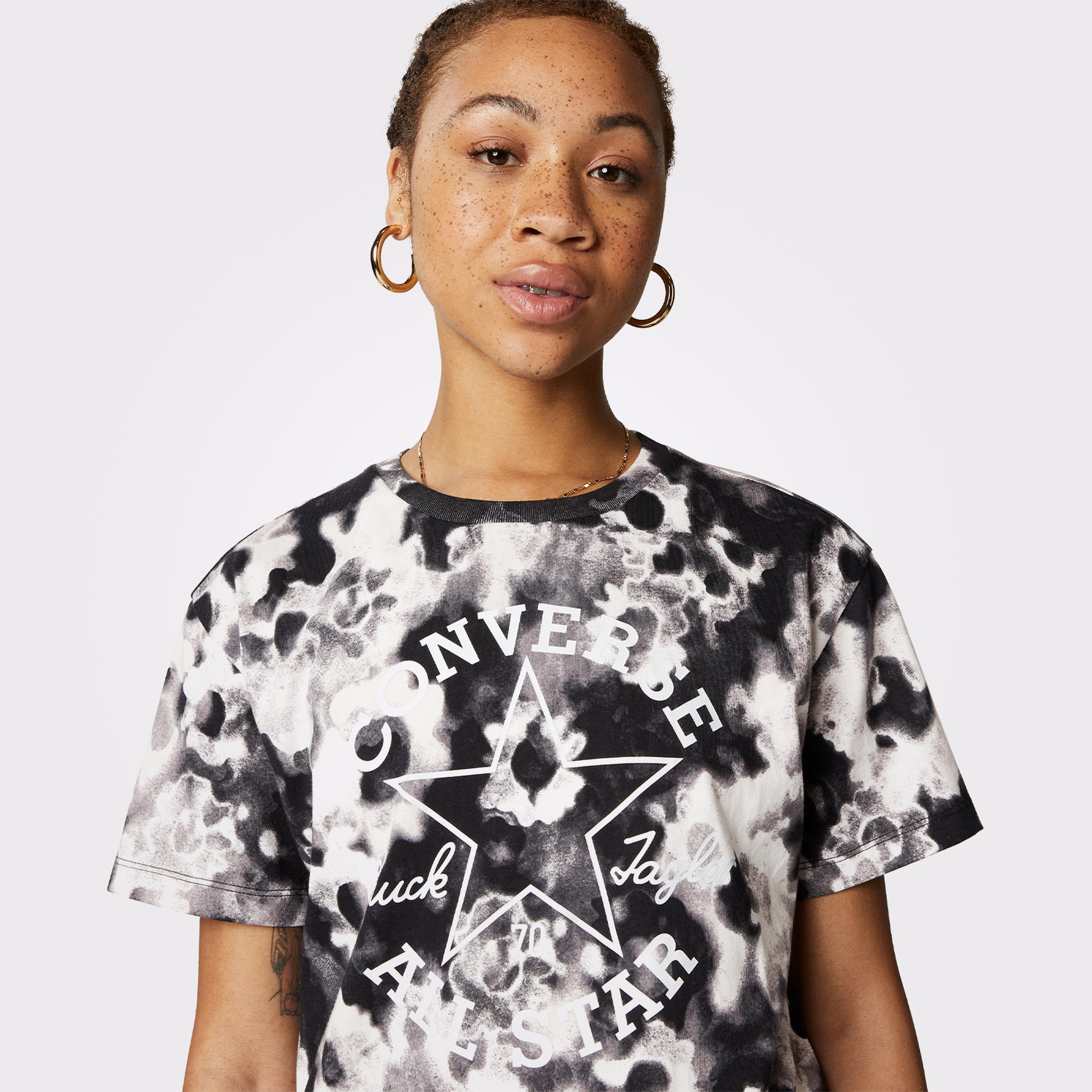 Converse Flower Patch Kadın Gri T-Shirt