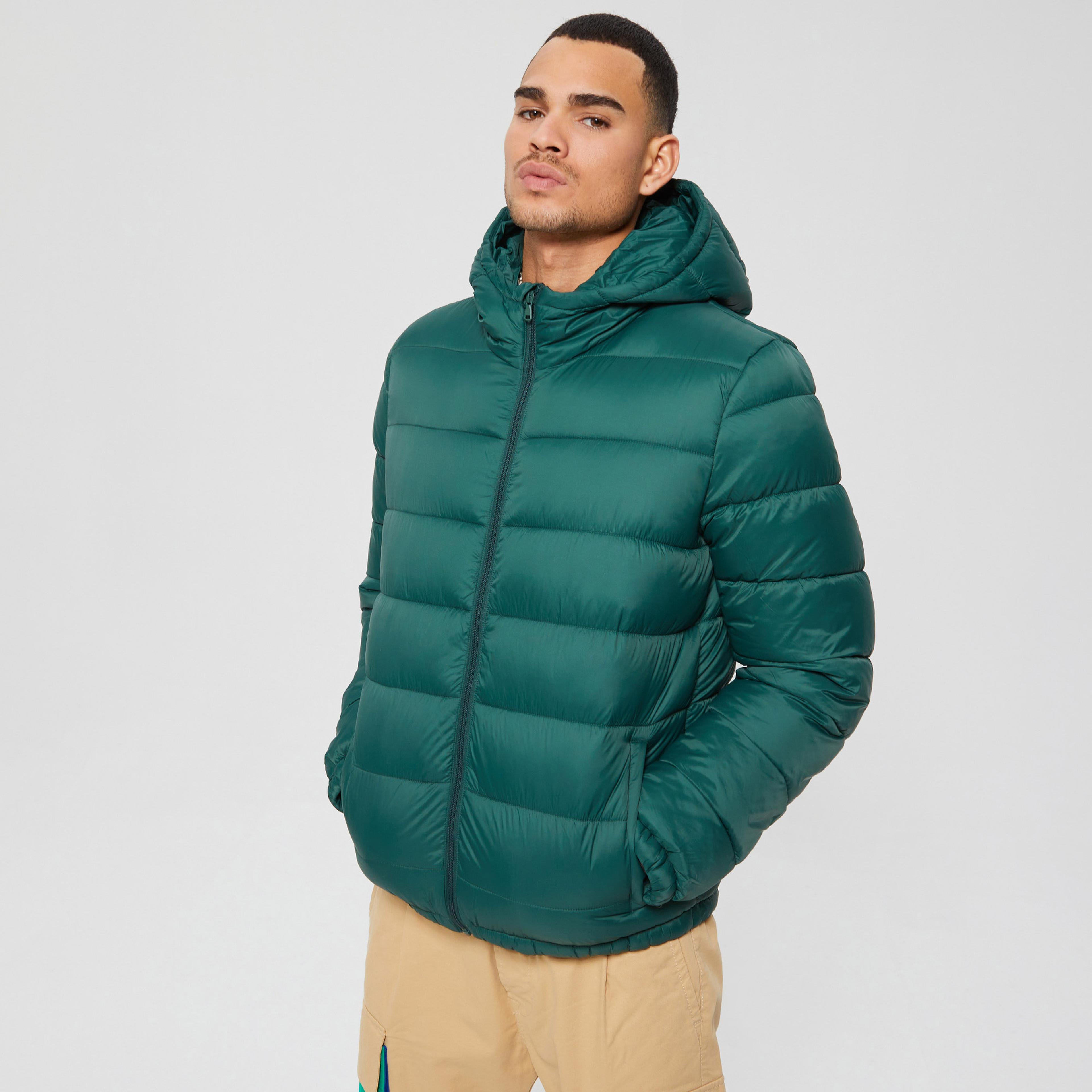Benetton Pufa Erkek Yeşil Mont