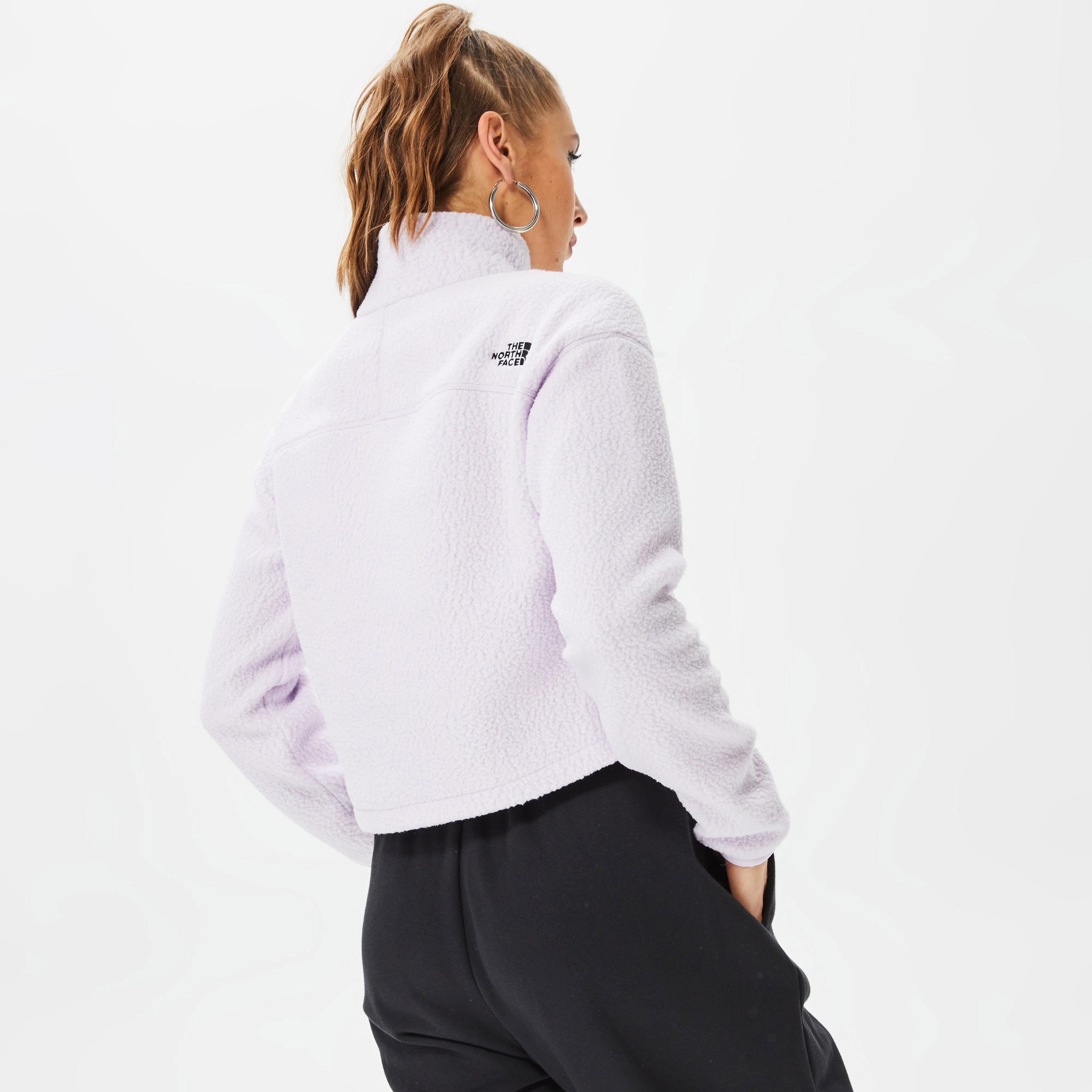 The North Face Crop High Pile Fleece Kadın Mor Sweatshirt