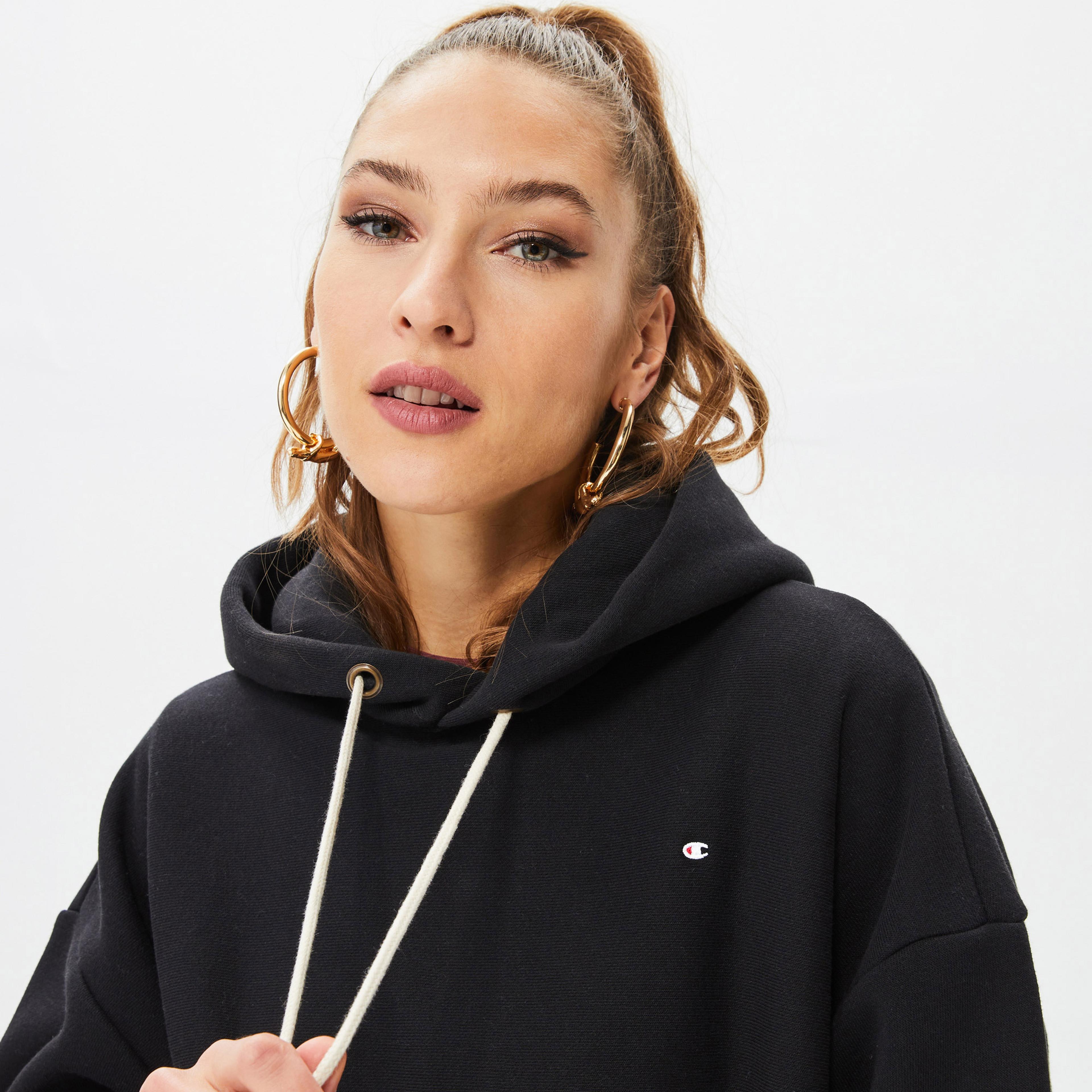 Champion Hooded Kadın Siyah Hoodie