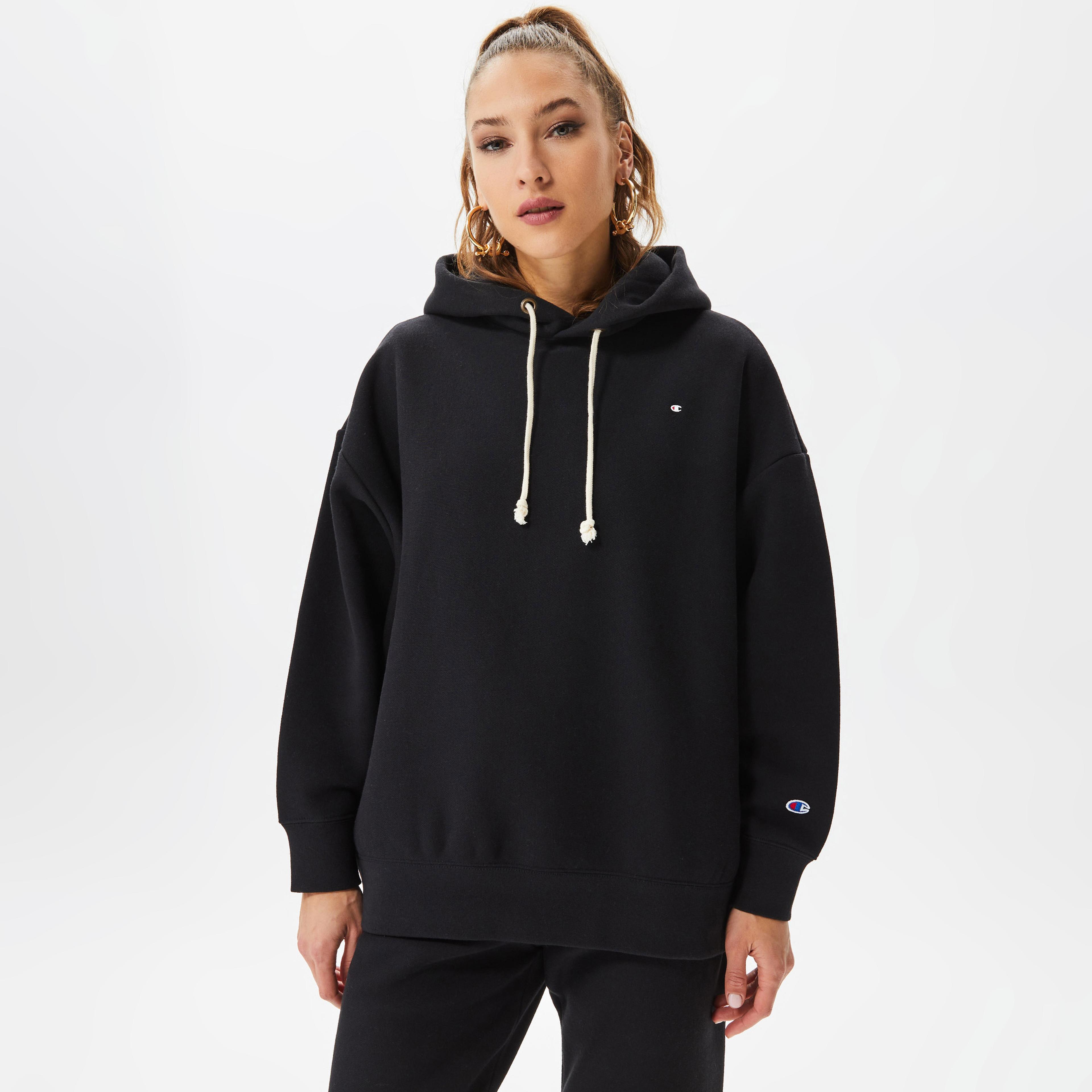 Champion Hooded Kadın Siyah Hoodie