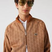 Lacoste Erkek Regular Fit Fermuarlı Monogram Kahverengi Sweatshirt
