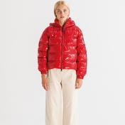 XUMU Downsized Glossy Kadın Kırmızı Puffer Mont