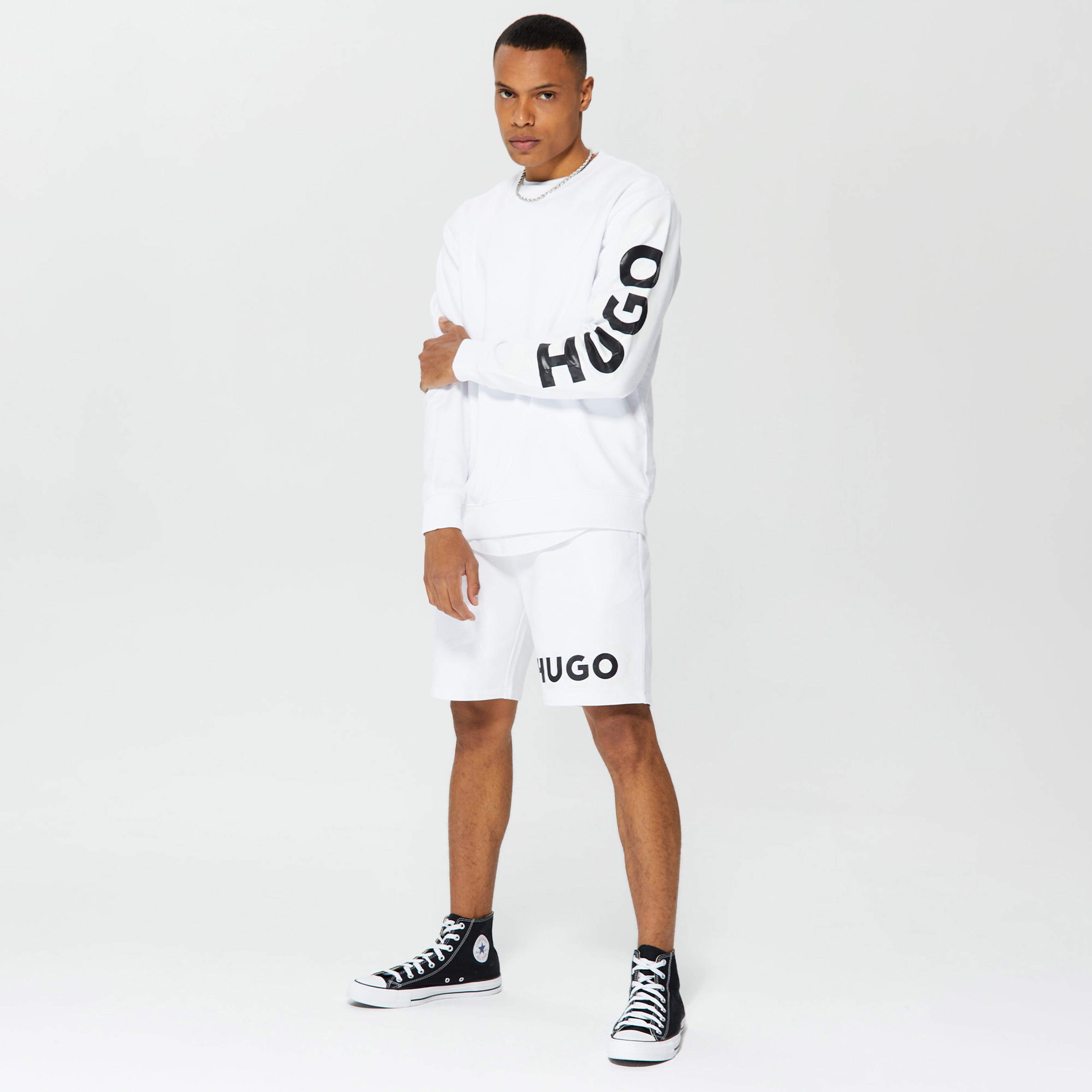 Hugo Deronese Erkek Beyaz Sweatshirt