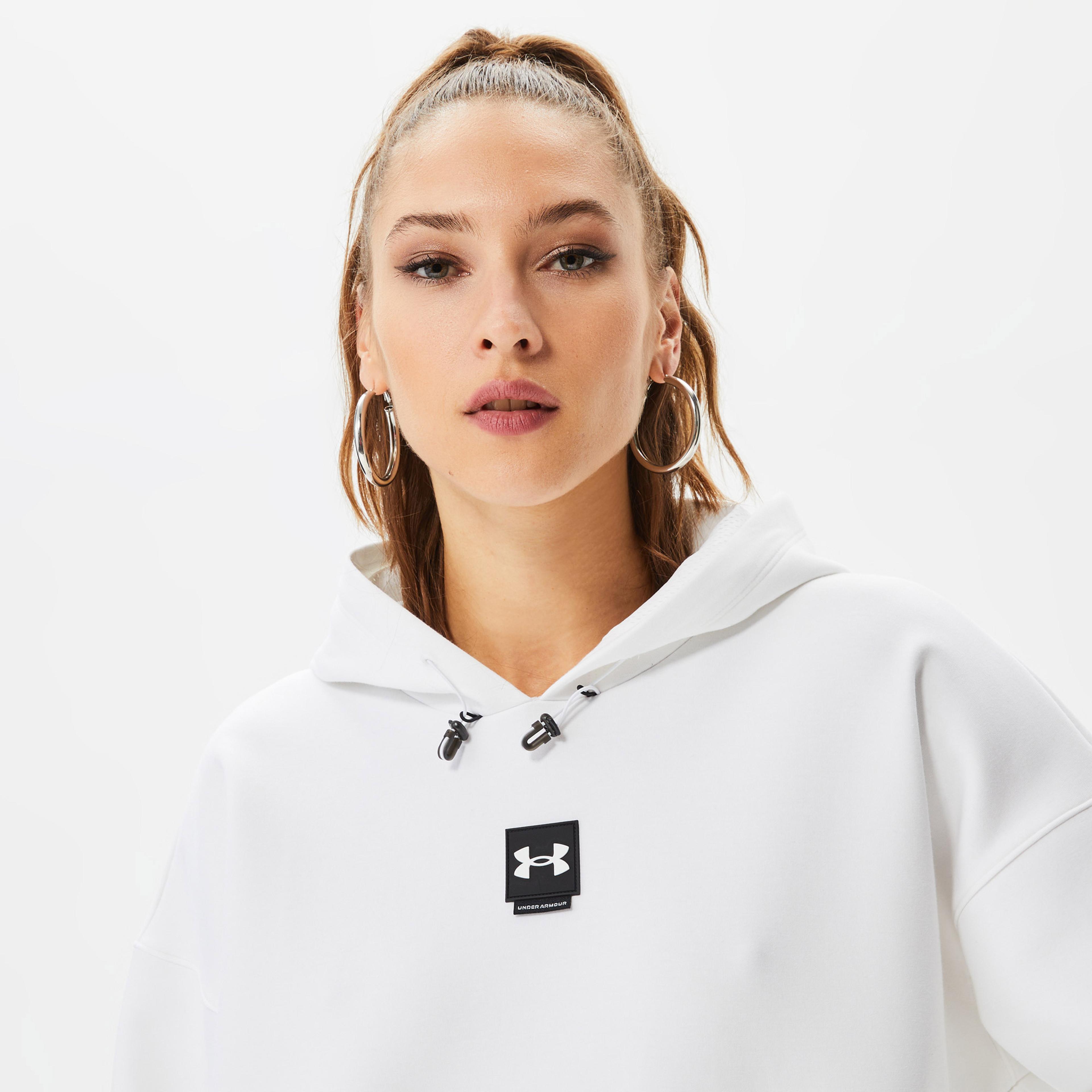 Under Armour Summit Knit Kadın Beyaz Hoodie
