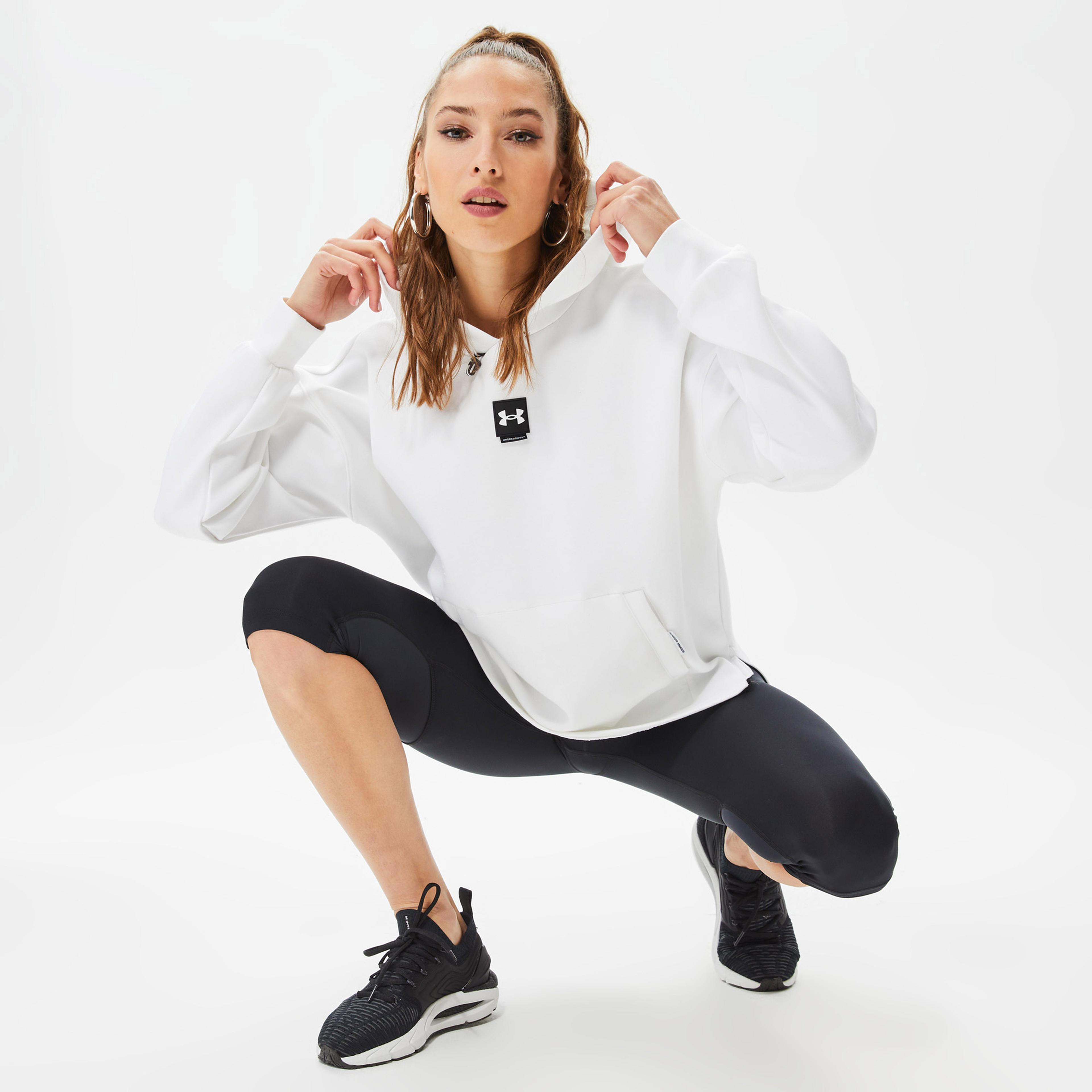 Under Armour Summit Knit Kadın Beyaz Hoodie