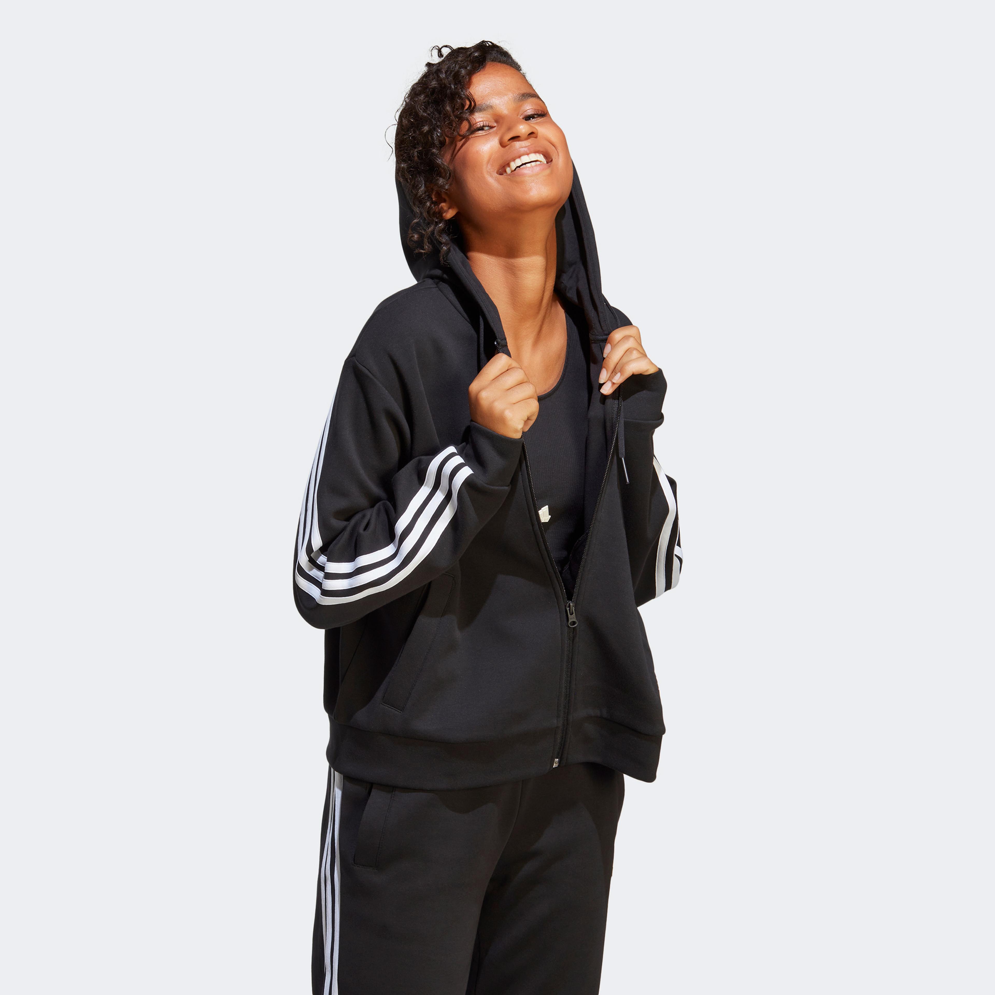 adidas Future Icon 3 Stripes Kadın Siyah Ceket