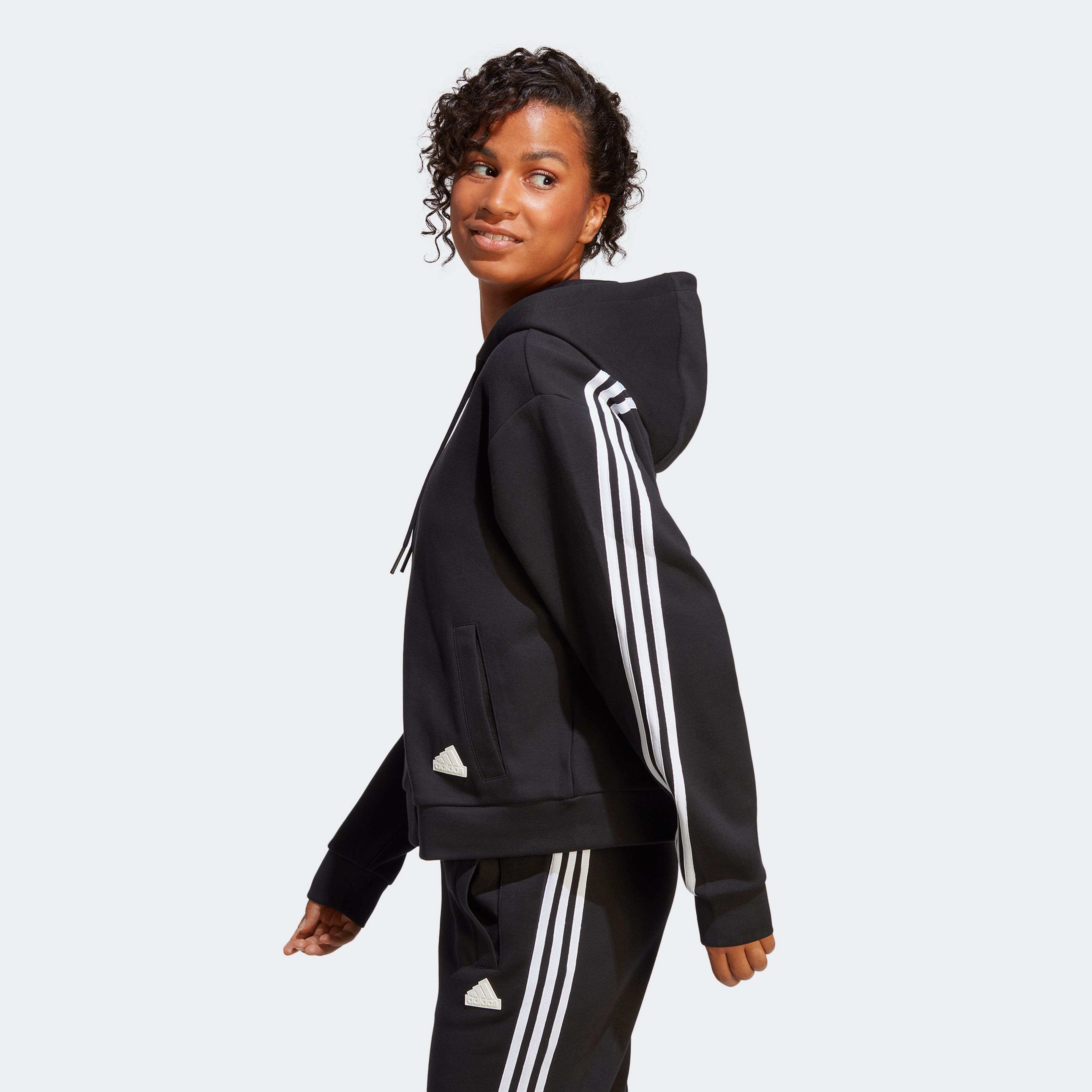 adidas Future Icon 3 Stripes Kadın Siyah Ceket